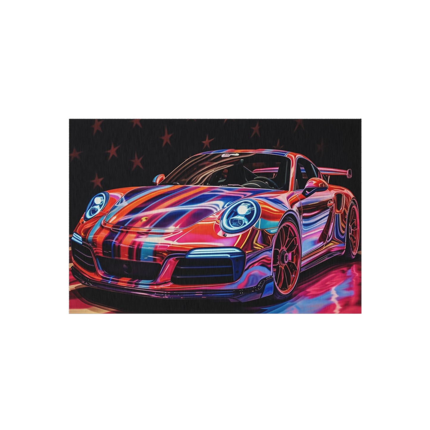 Outdoor Rug American Flag Colored Porsche 3
