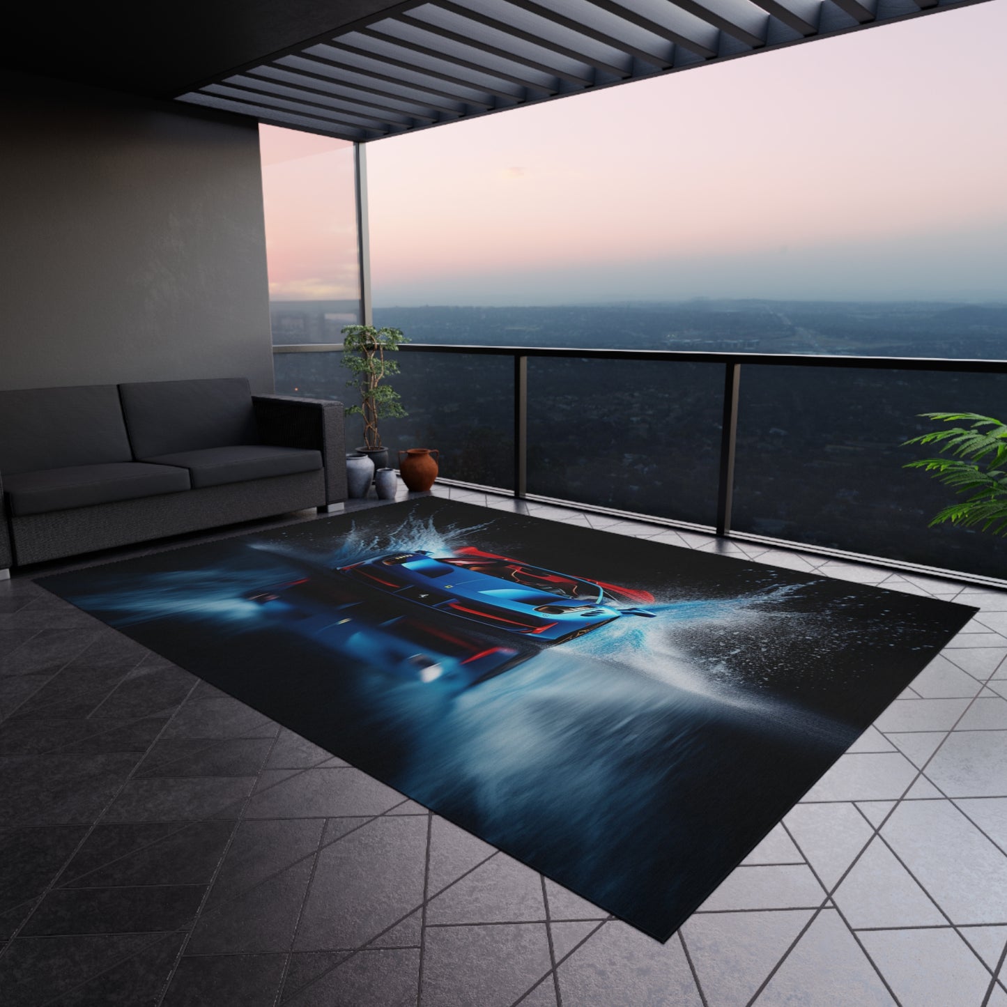 Outdoor Rug Ferrari Water Splash 1