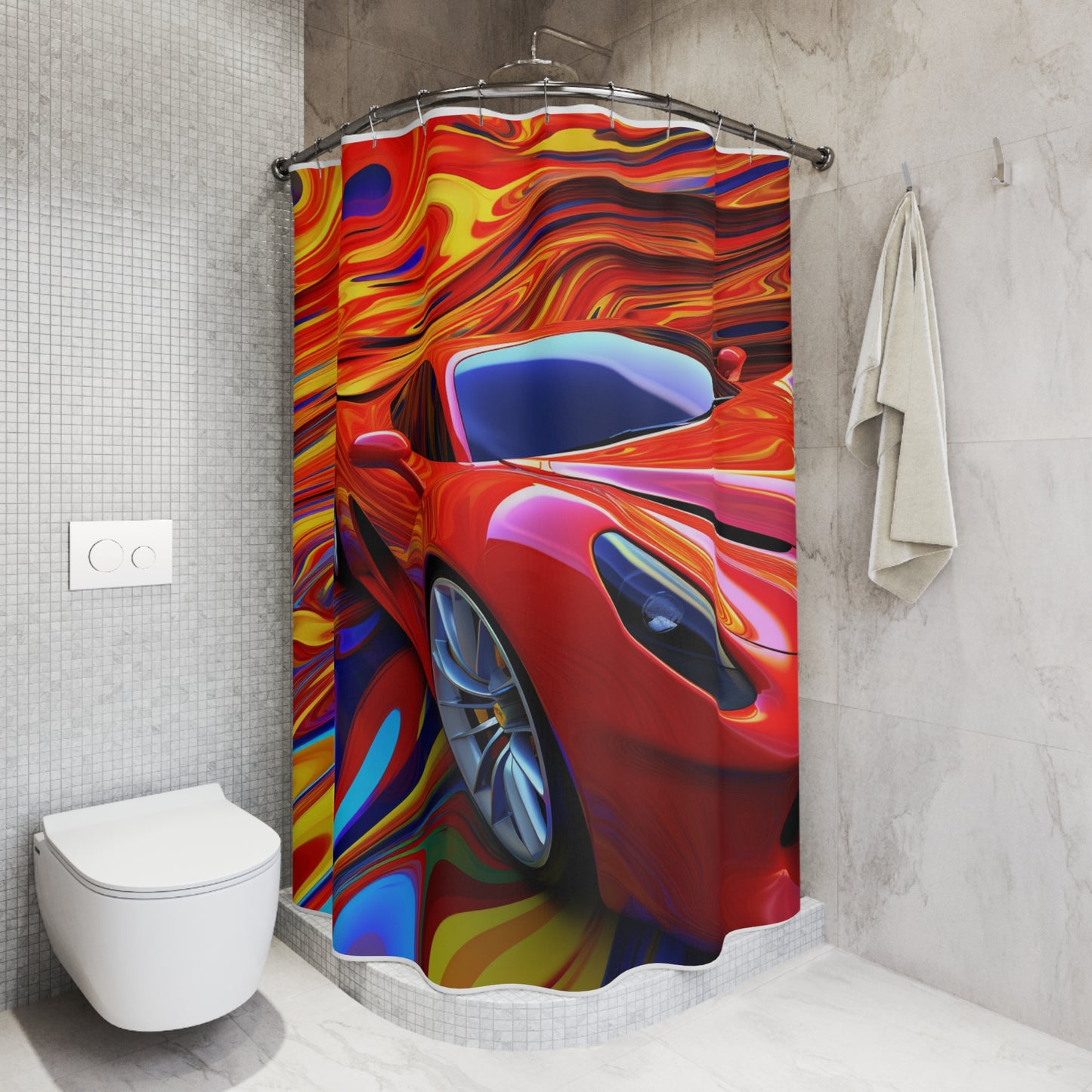 Polyester Shower Curtain Ferrari Water Fusion 4