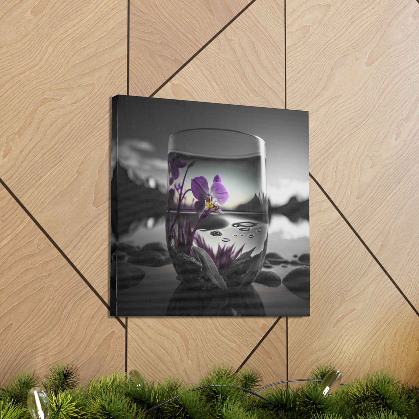 Canvas Gallery Wraps Purple Orchid Glass vase 2