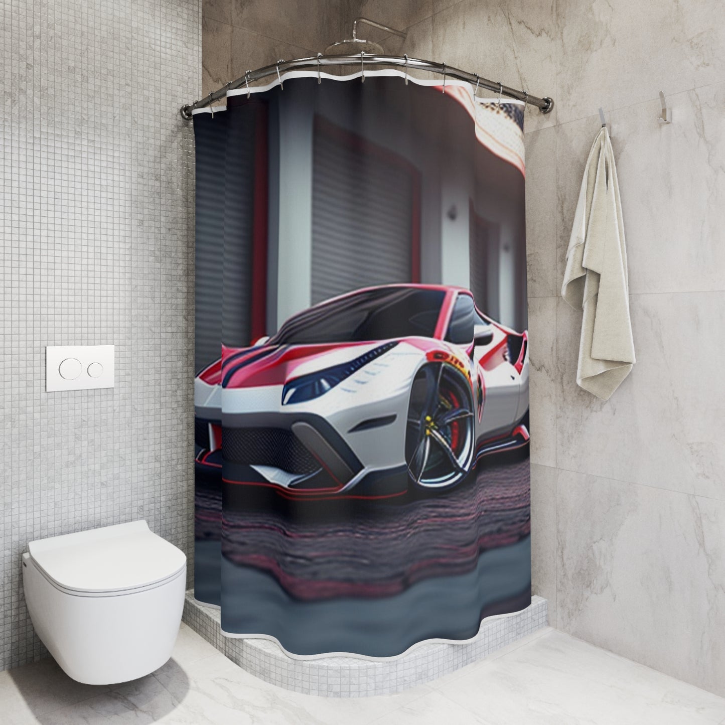 Polyester Shower Curtain Ferrari Hyper 3