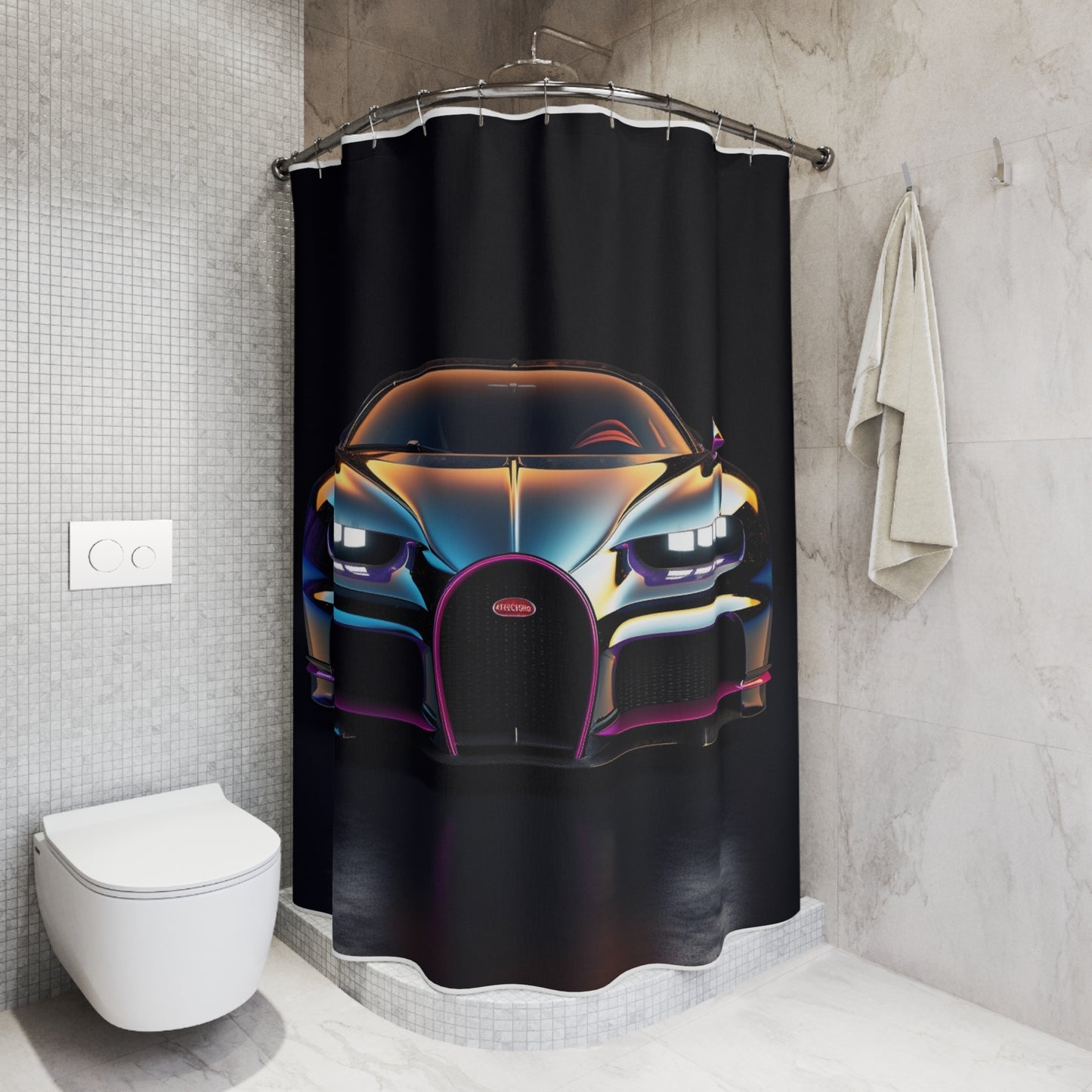 Polyester Shower Curtain Hyper Bugatti Chiron 1