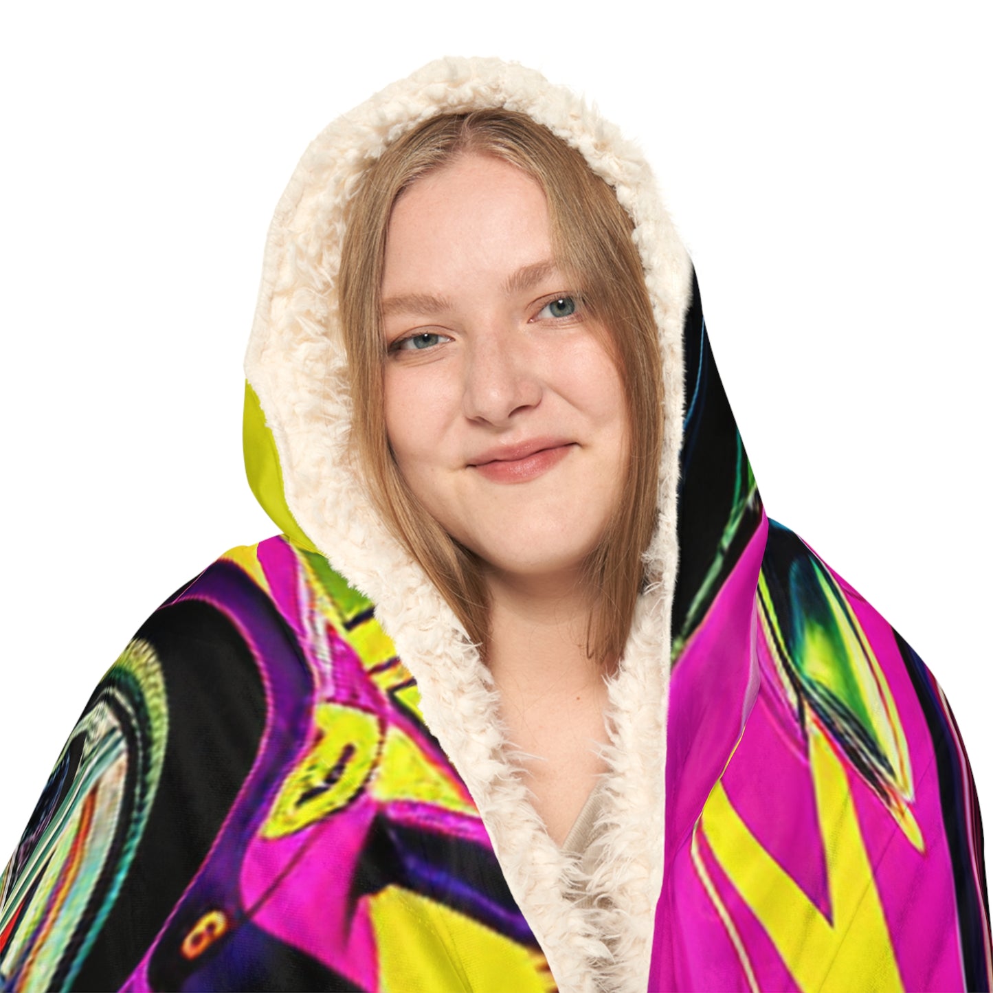 Snuggle Hooded Blanket Pink Ferrari Macro 3