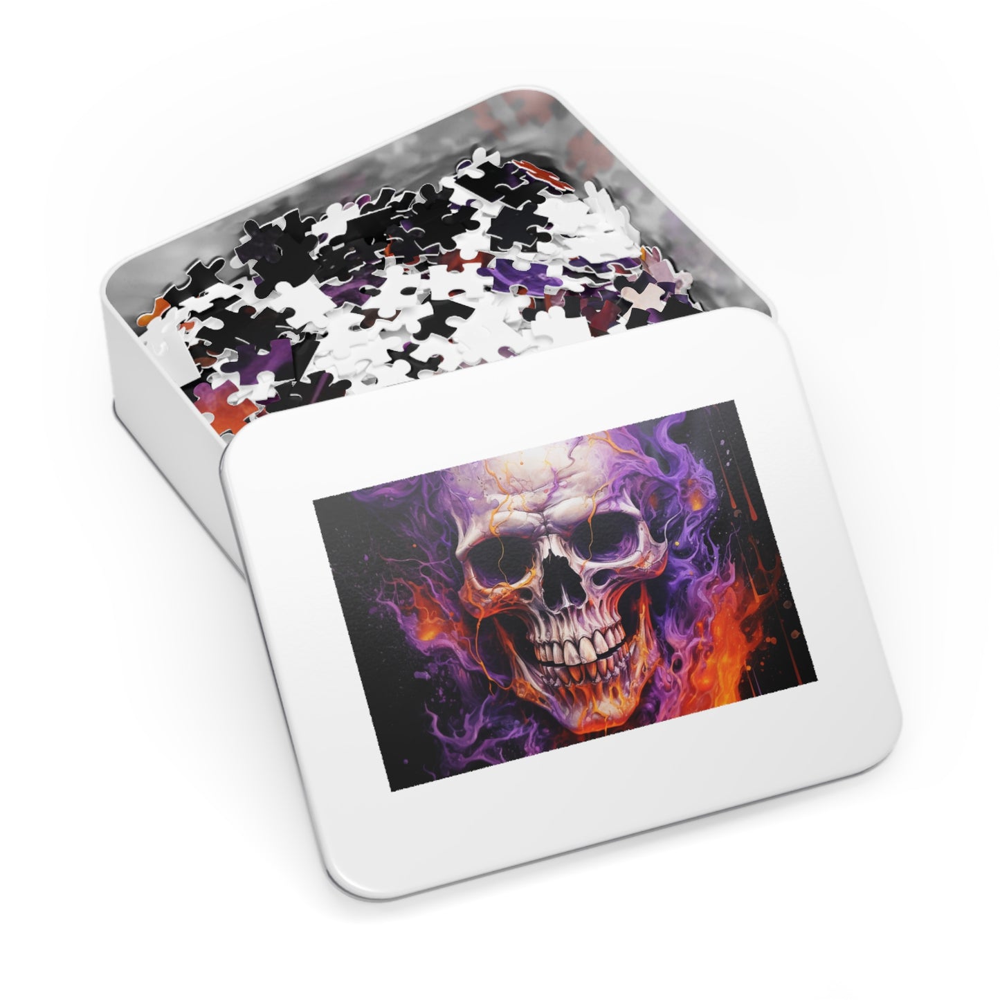 Jigsaw Puzzle (30, 110, 252, 500,1000-Piece) Skull Flames 2