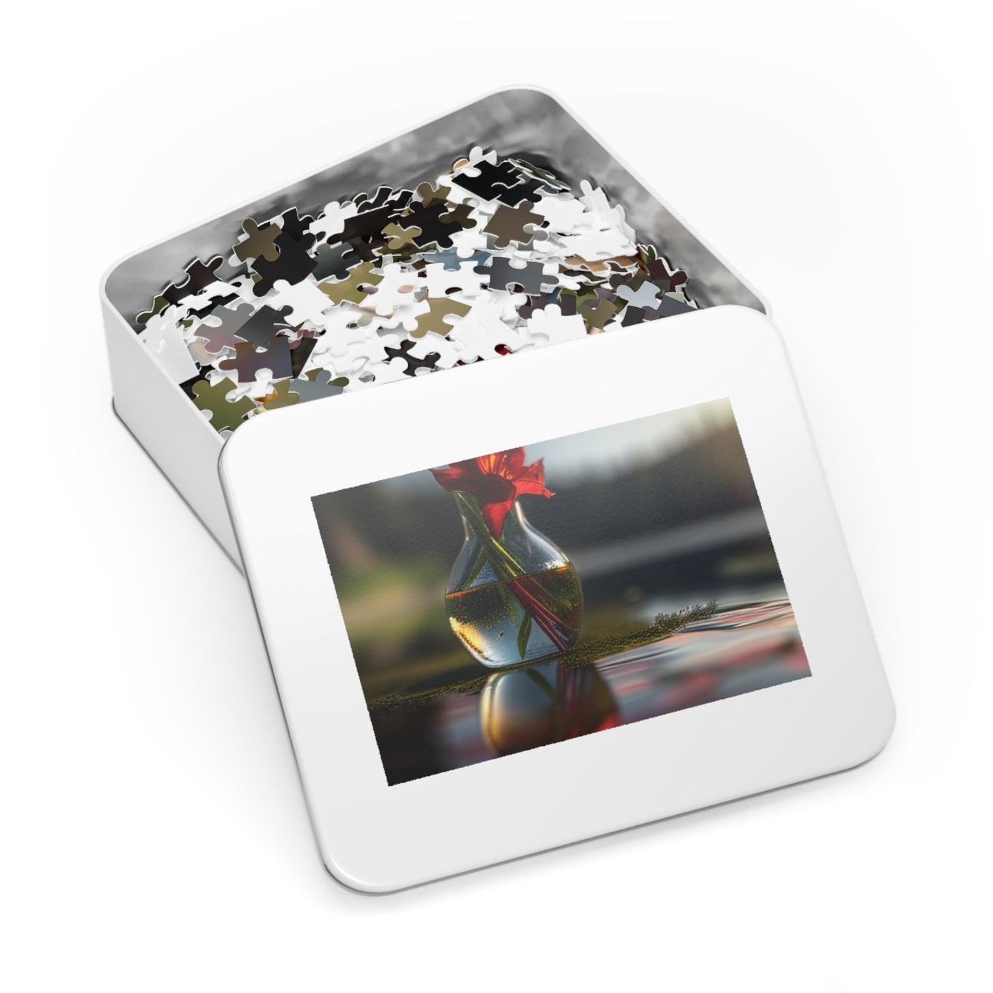 Jigsaw Puzzle (30, 110, 252, 500,1000-Piece) Red Lily in a Glass vase 3