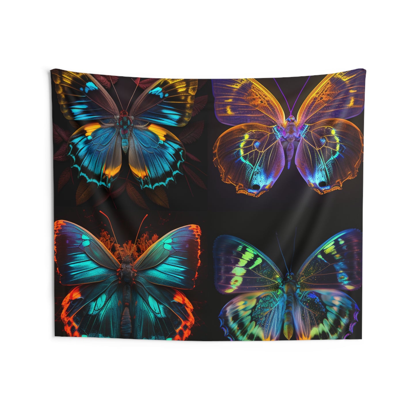 Indoor Wall Tapestries Neon Butterfly Flair 5