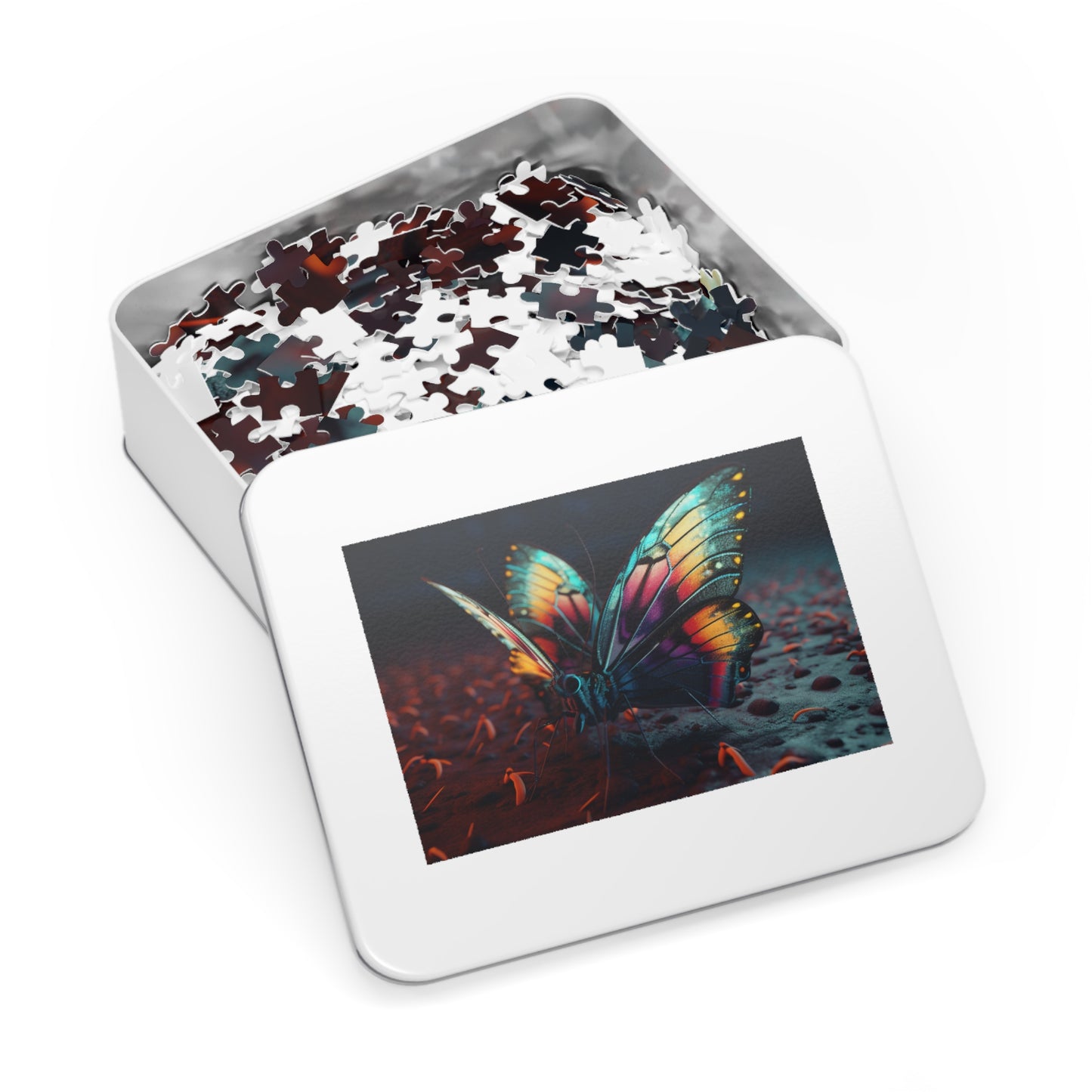 Jigsaw Puzzle (30, 110, 252, 500,1000-Piece) Hyper Colorful Butterfly Macro 1