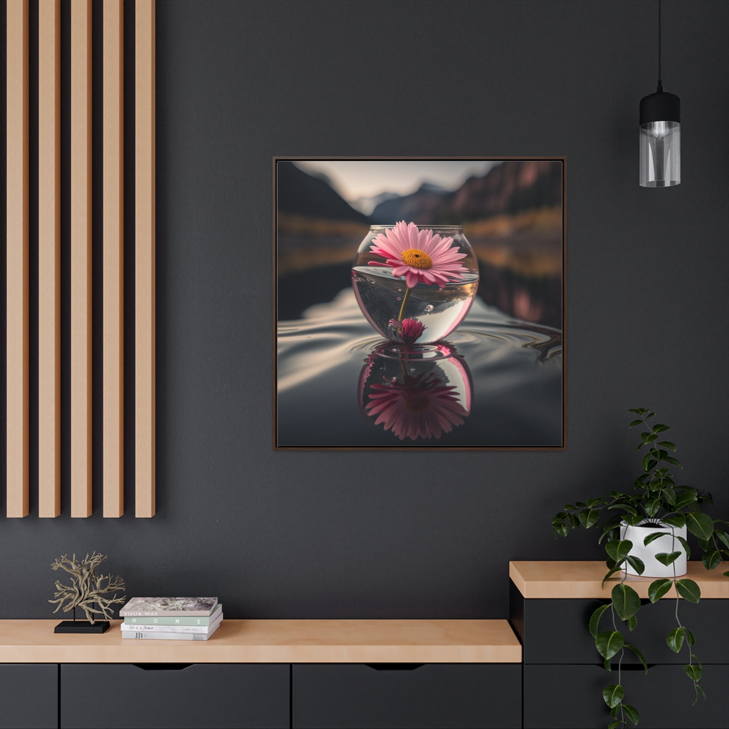 Gallery Canvas Wraps, Square Frame Daisy in a vase 3