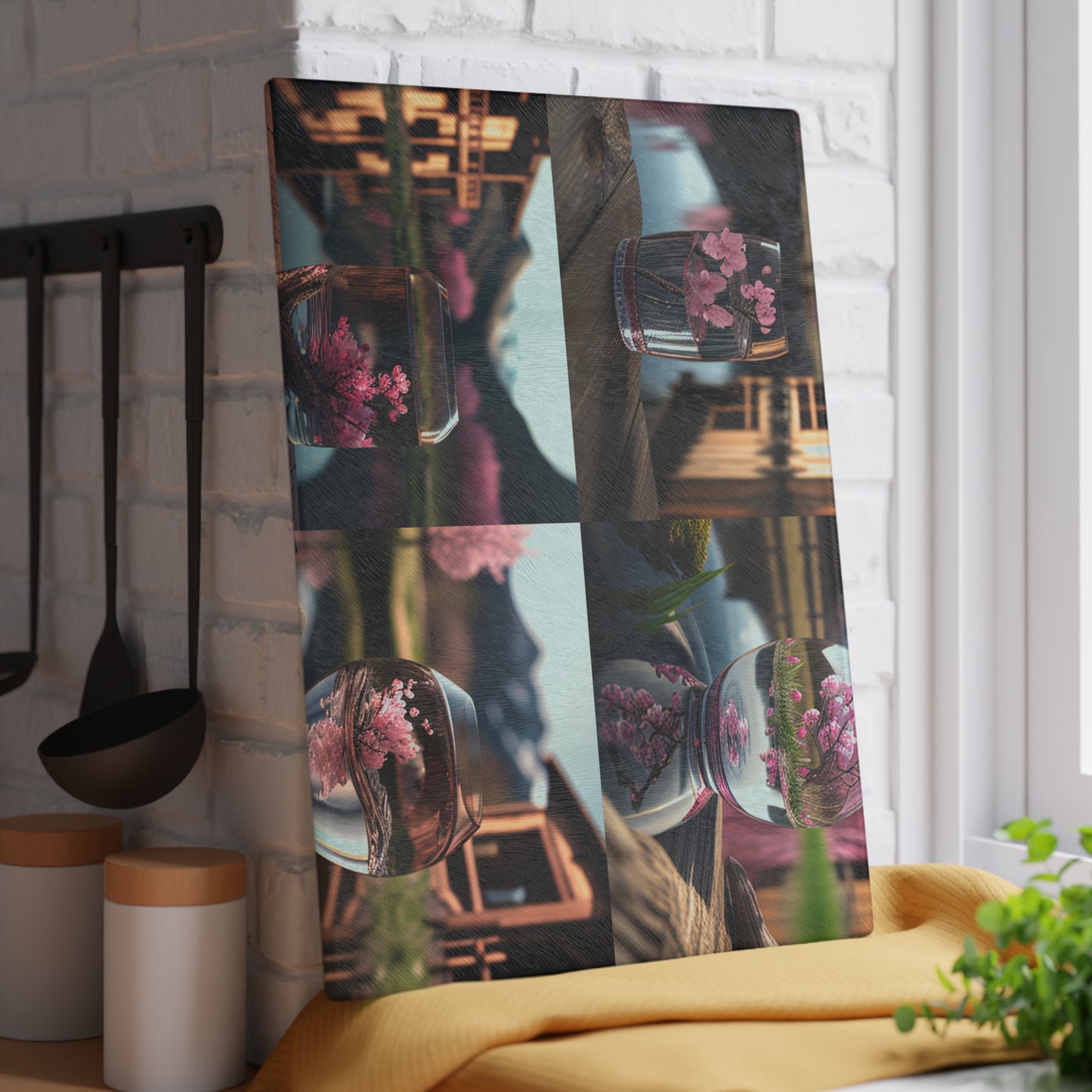 Glass Cutting Board Cherry Blossom 5