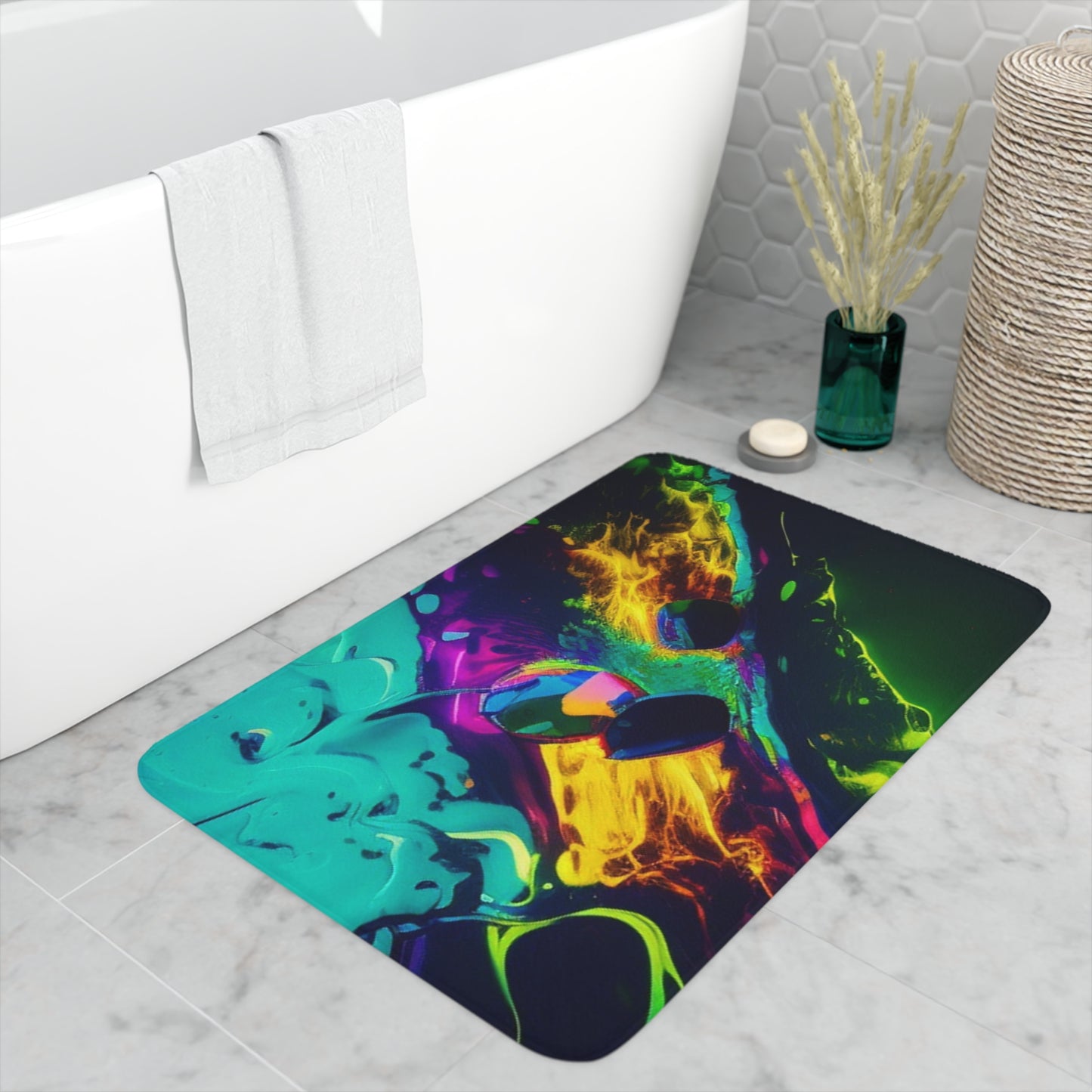 Memory Foam Bath Mat Florescent Glow 4