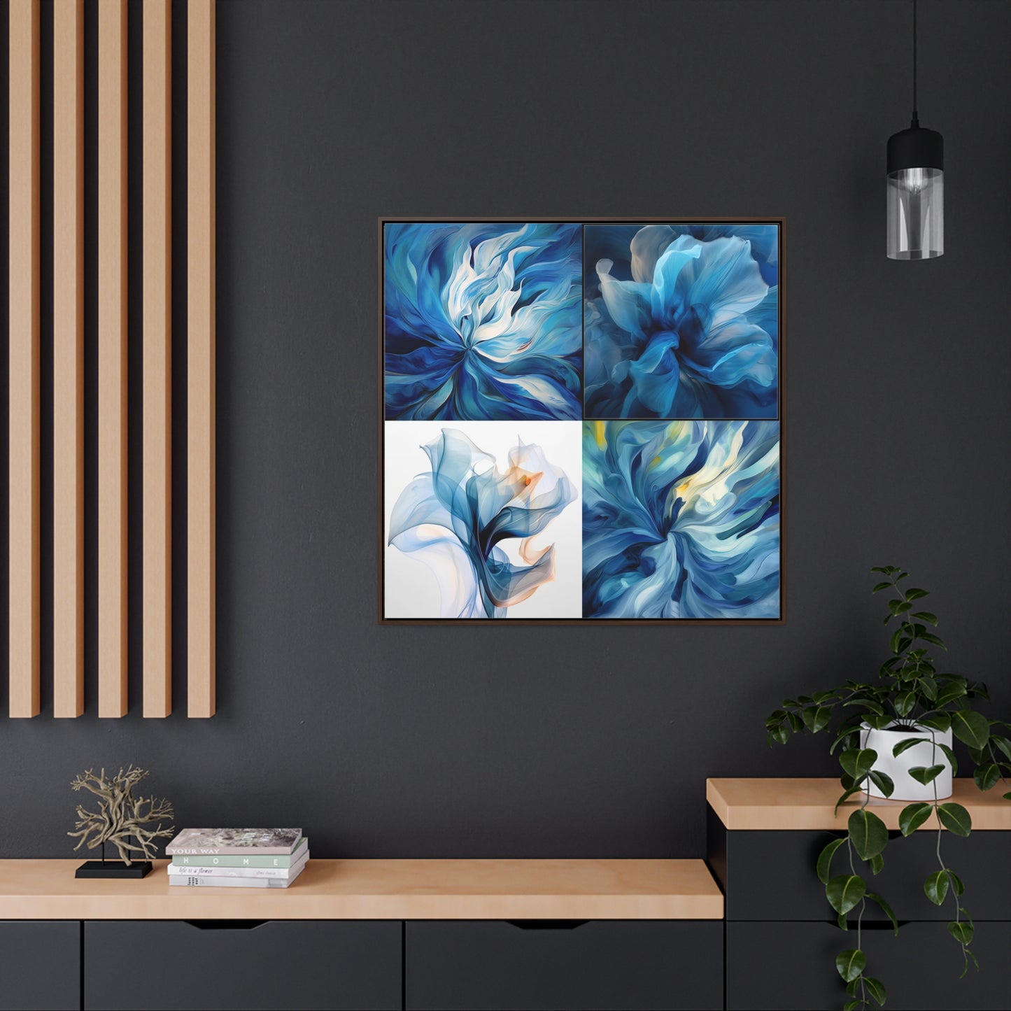 Gallery Canvas Wraps, Square Frame Blue Tluip Abstract 5