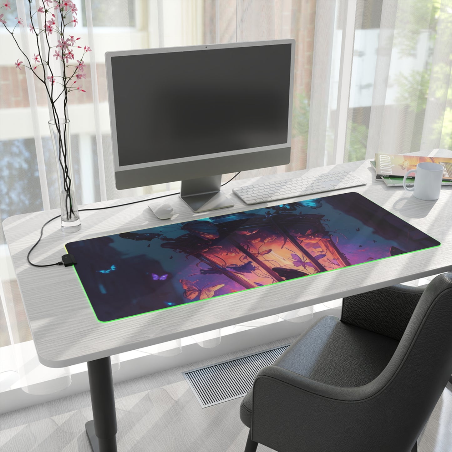 LED Gaming Mouse Pad Street Light Butterfly 3