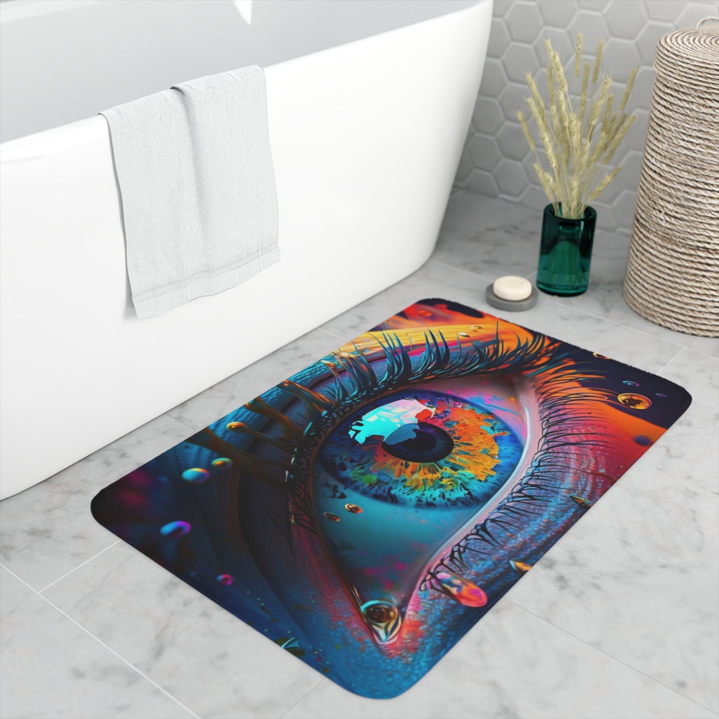 Memory Foam Bath Mat Macro Eye Photo 1