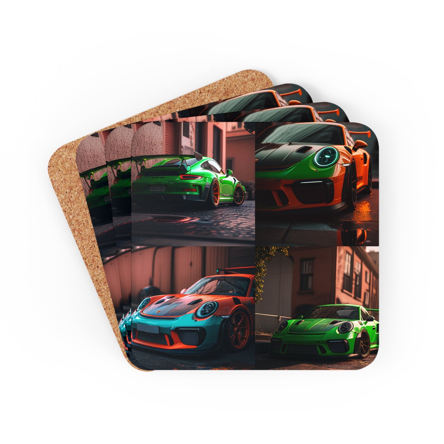 Corkwood Coaster Set porsche 911 gt3 5