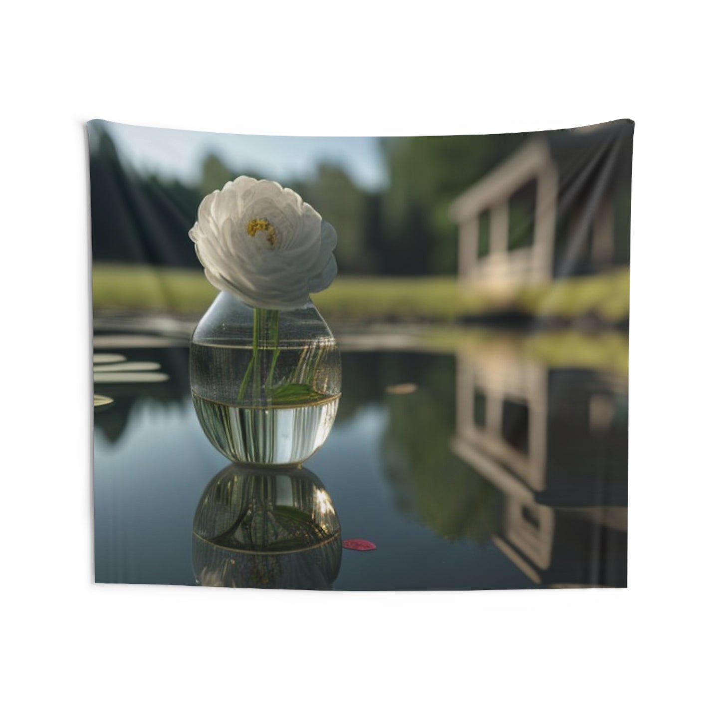 Indoor Wall Tapestries White Peony glass vase 1