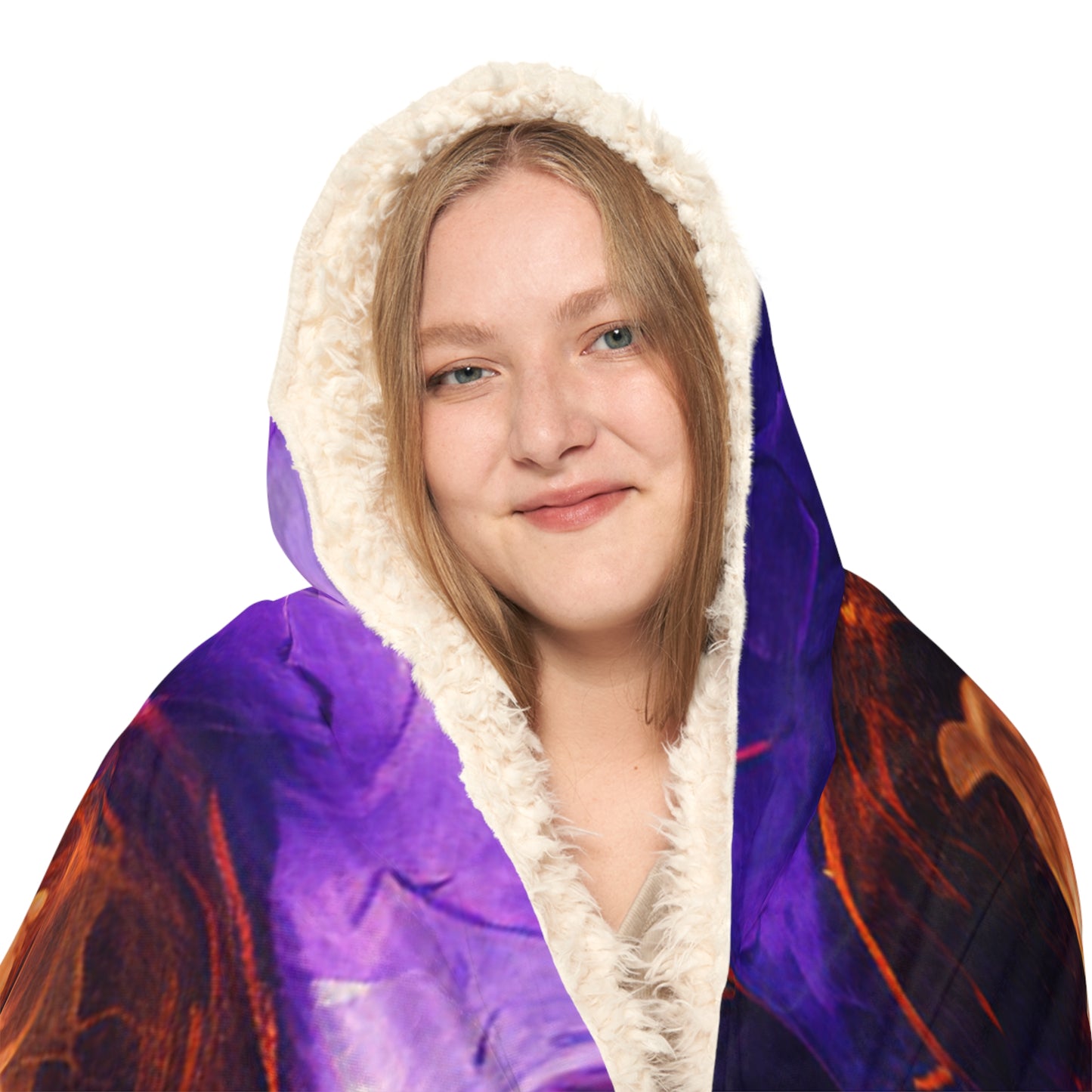 Snuggle Hooded Blanket Skull Flames 1