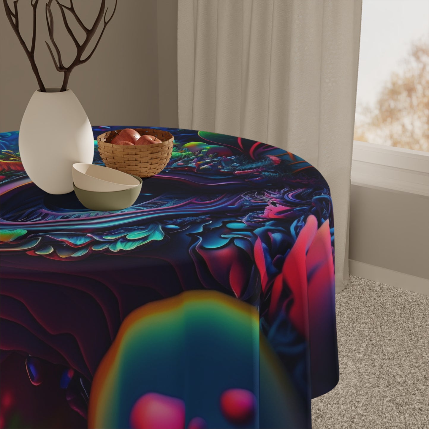 Tablecloth Florescent Skull Death 2