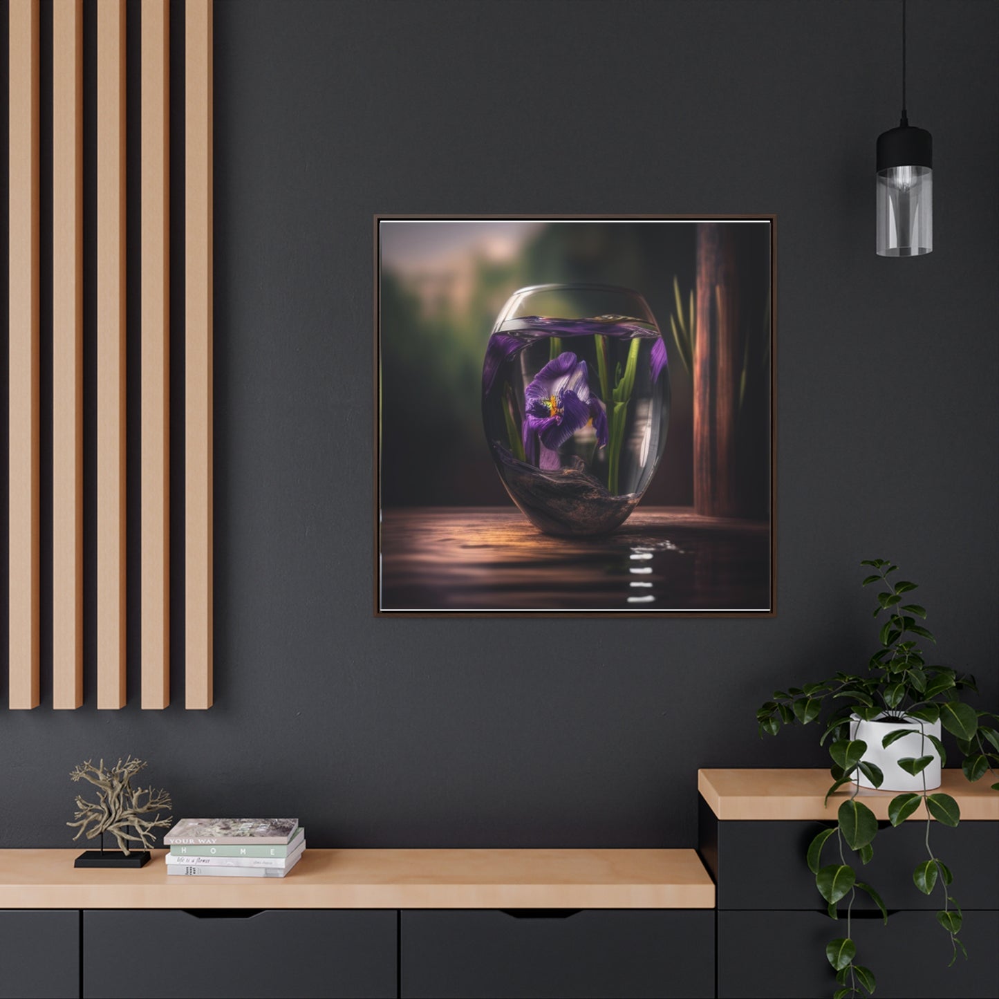 Gallery Canvas Wraps, Square Frame Purple Iris in a vase 4