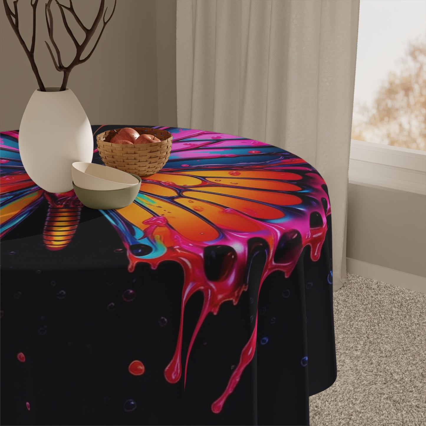 Tablecloth Pink Butterfly Flair 1