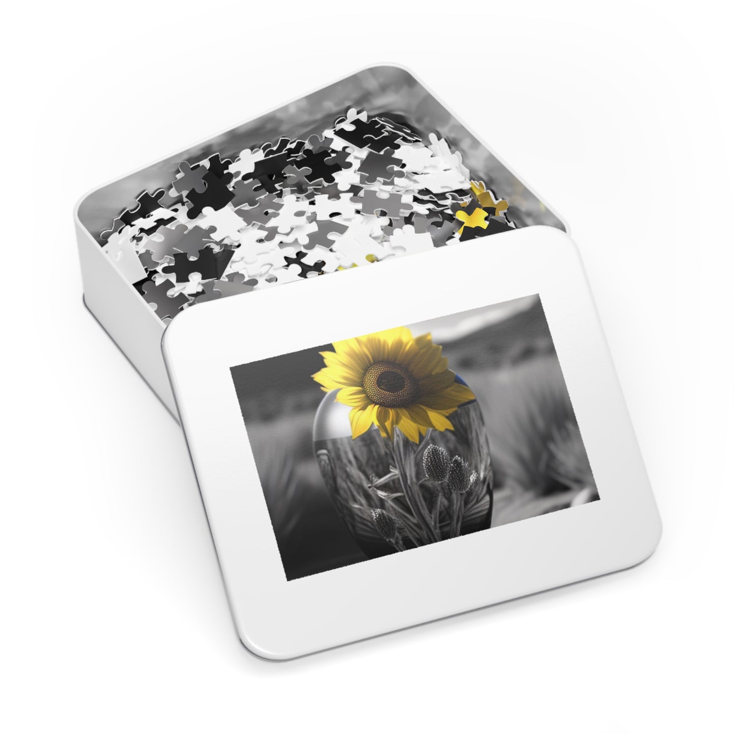 Jigsaw Puzzle (30, 110, 252, 500,1000-Piece) Yellw Sunflower in a vase 3