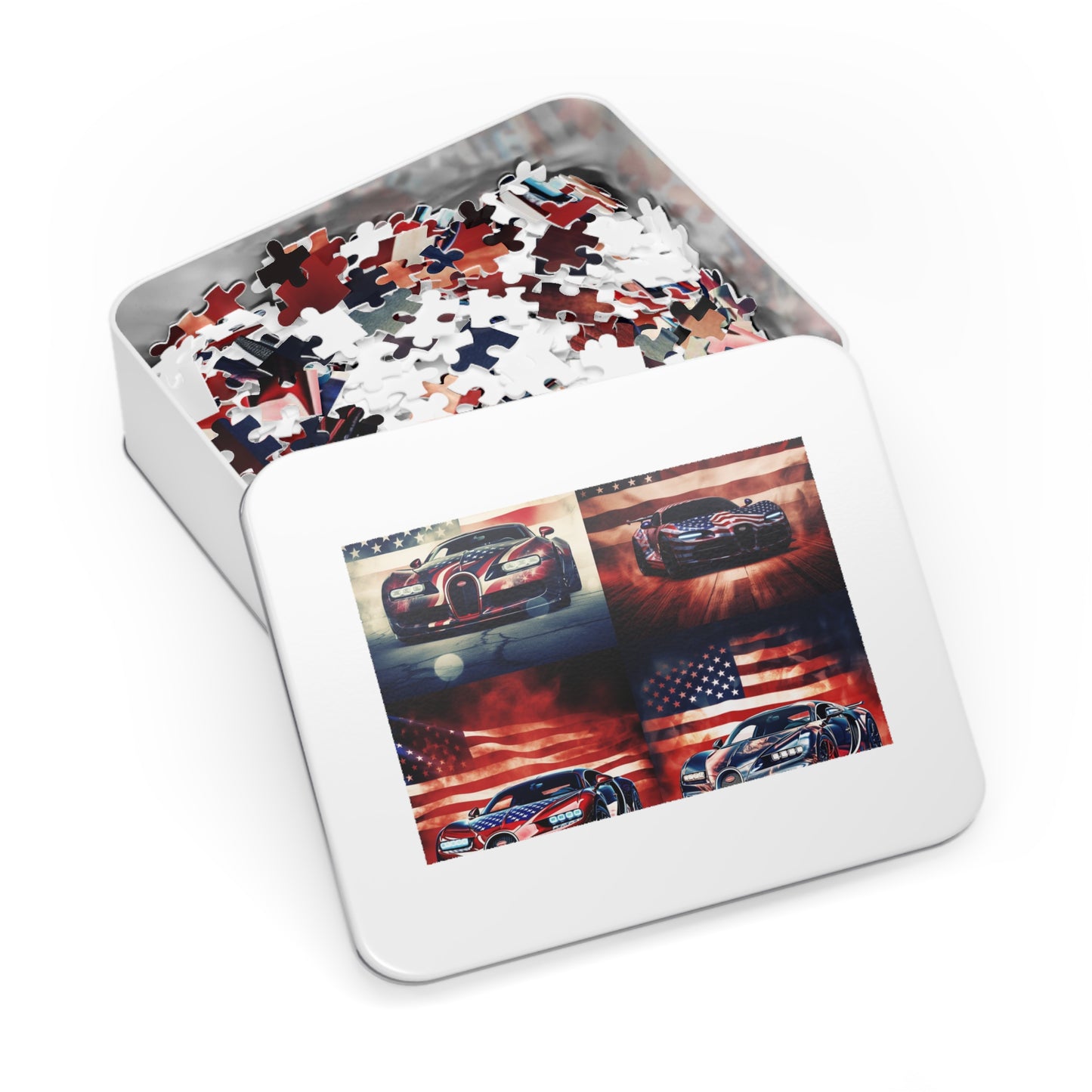 Jigsaw Puzzle (30, 110, 252, 500,1000-Piece) Abstract American Flag Background Bugatti 5