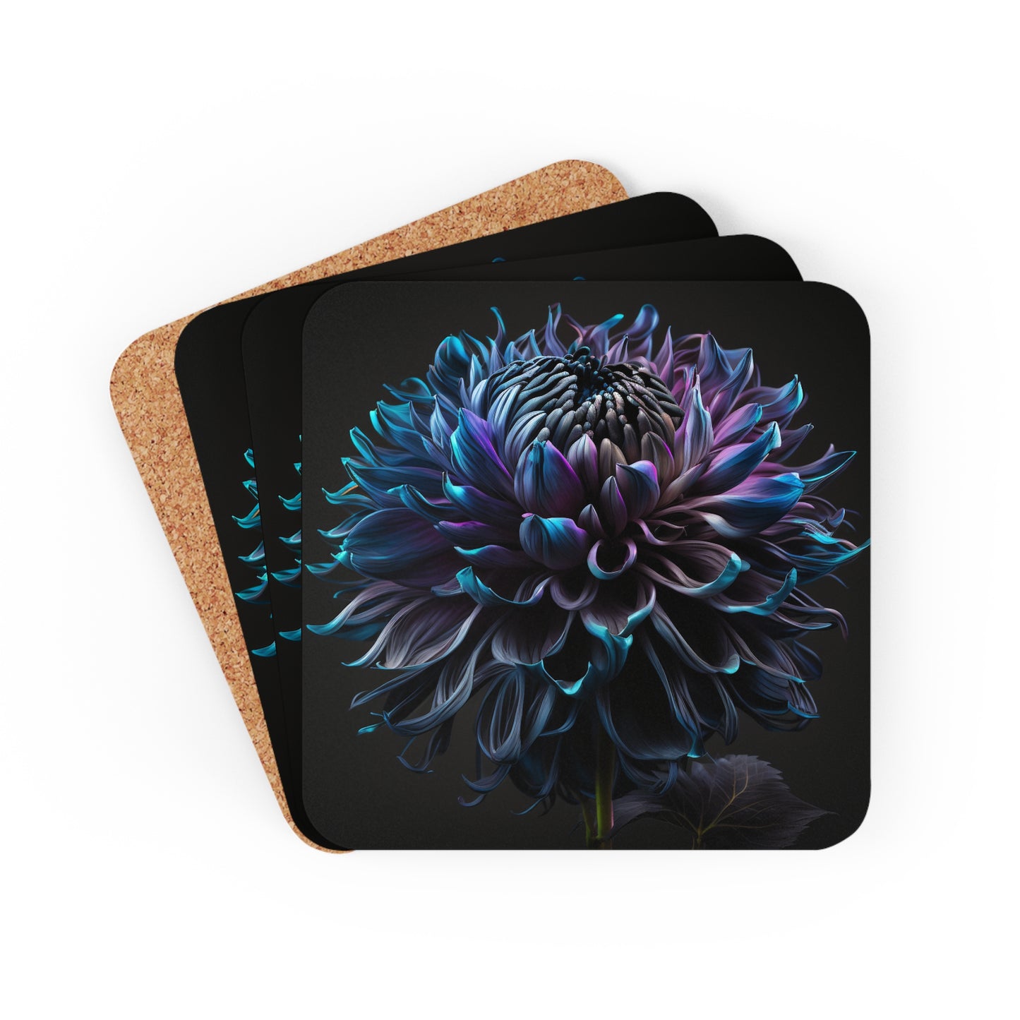 Corkwood Coaster Set Dahlia Purple 3