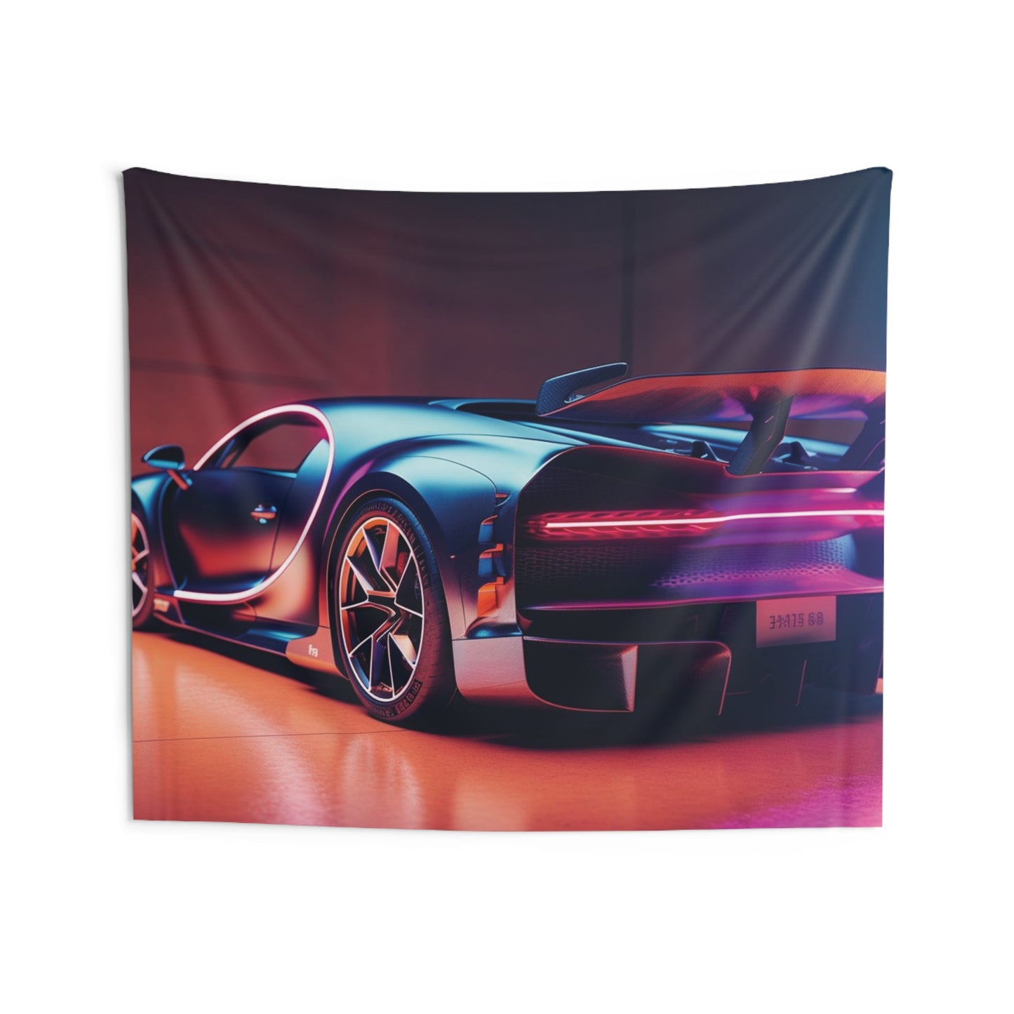 Indoor Wall Tapestries Hyper Bugatti Neon Chiron 2