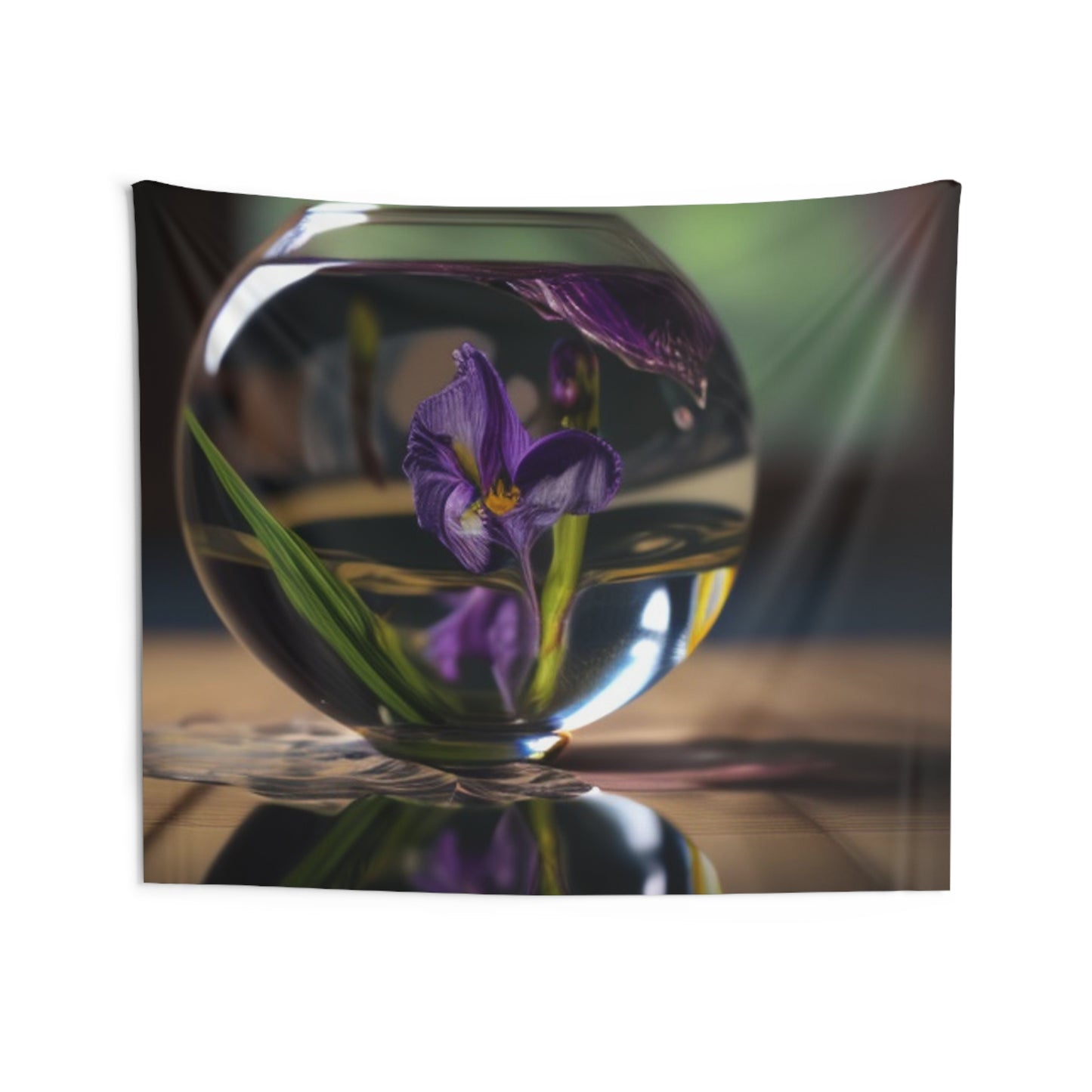 Indoor Wall Tapestries Purple Iris in a vase 1