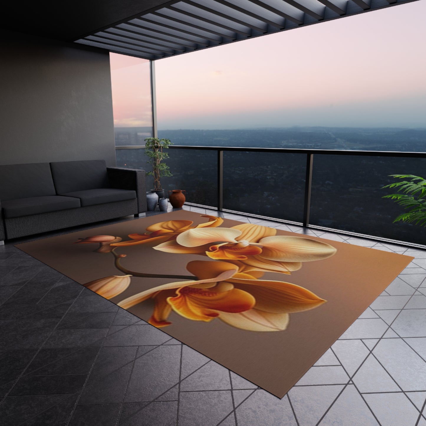 Outdoor Rug orchid pedals 2