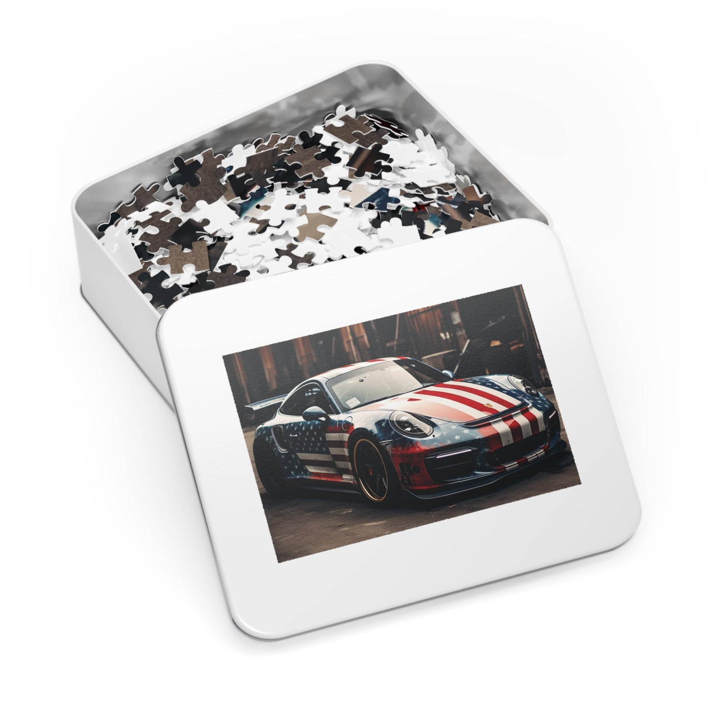 Jigsaw Puzzle (30, 110, 252, 500,1000-Piece) American Flag Porsche 3