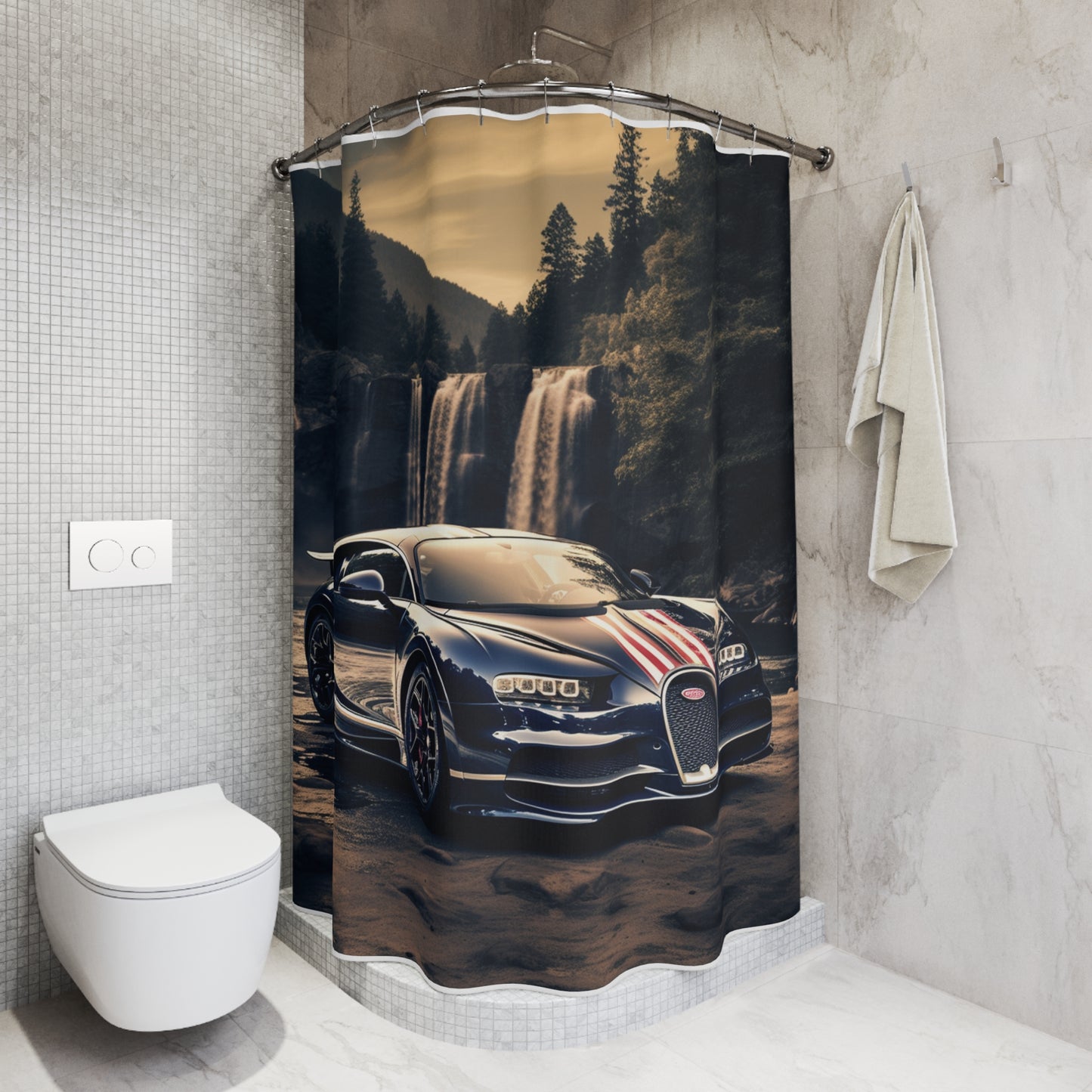 Polyester Shower Curtain Bugatti Waterfall 2