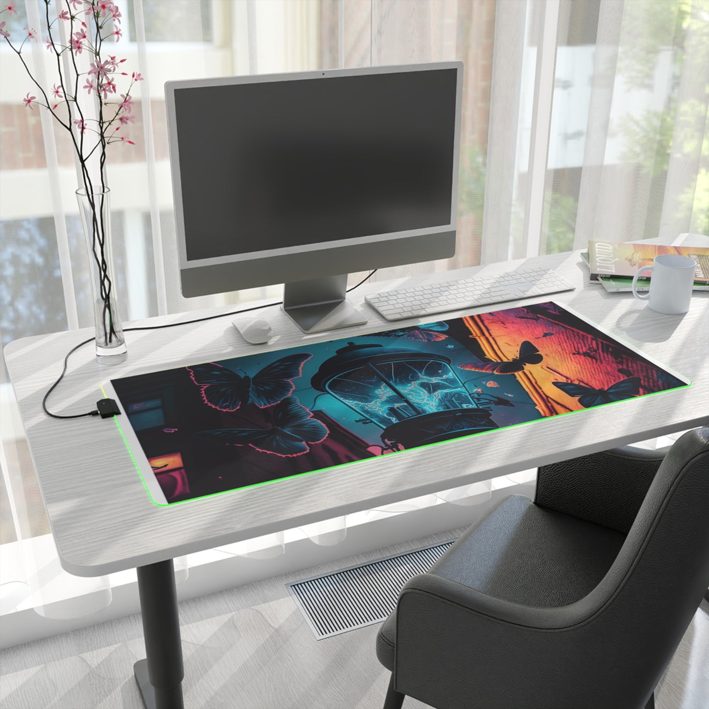 LED Gaming Mouse Pad Street Light Butterfly 2