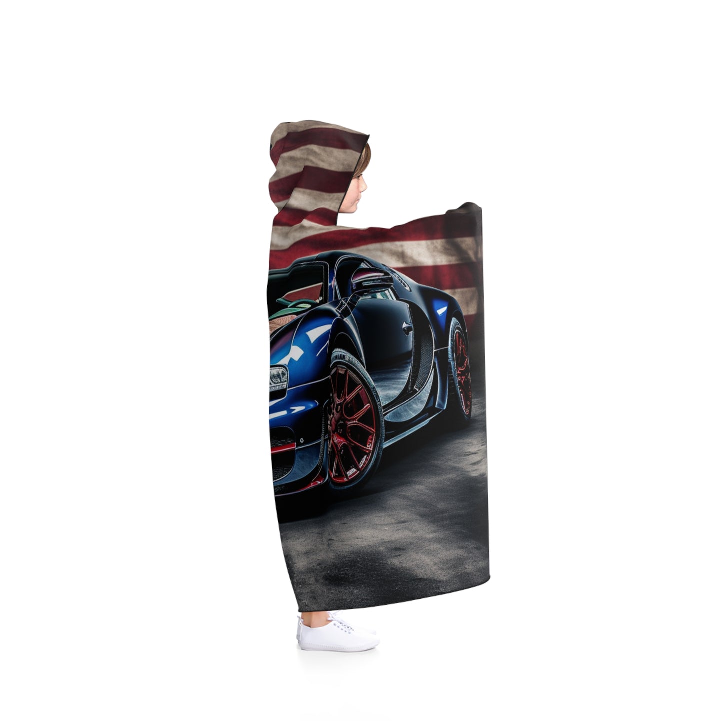 Hooded Blanket Bugatti American Flag 4