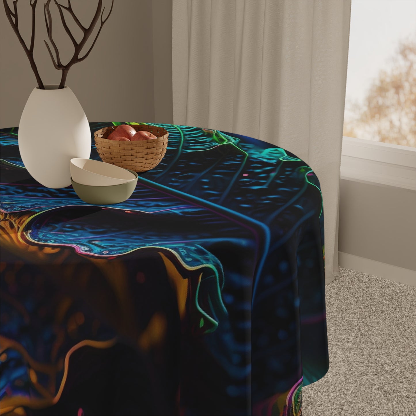 Tablecloth Florescent Skull Death 4