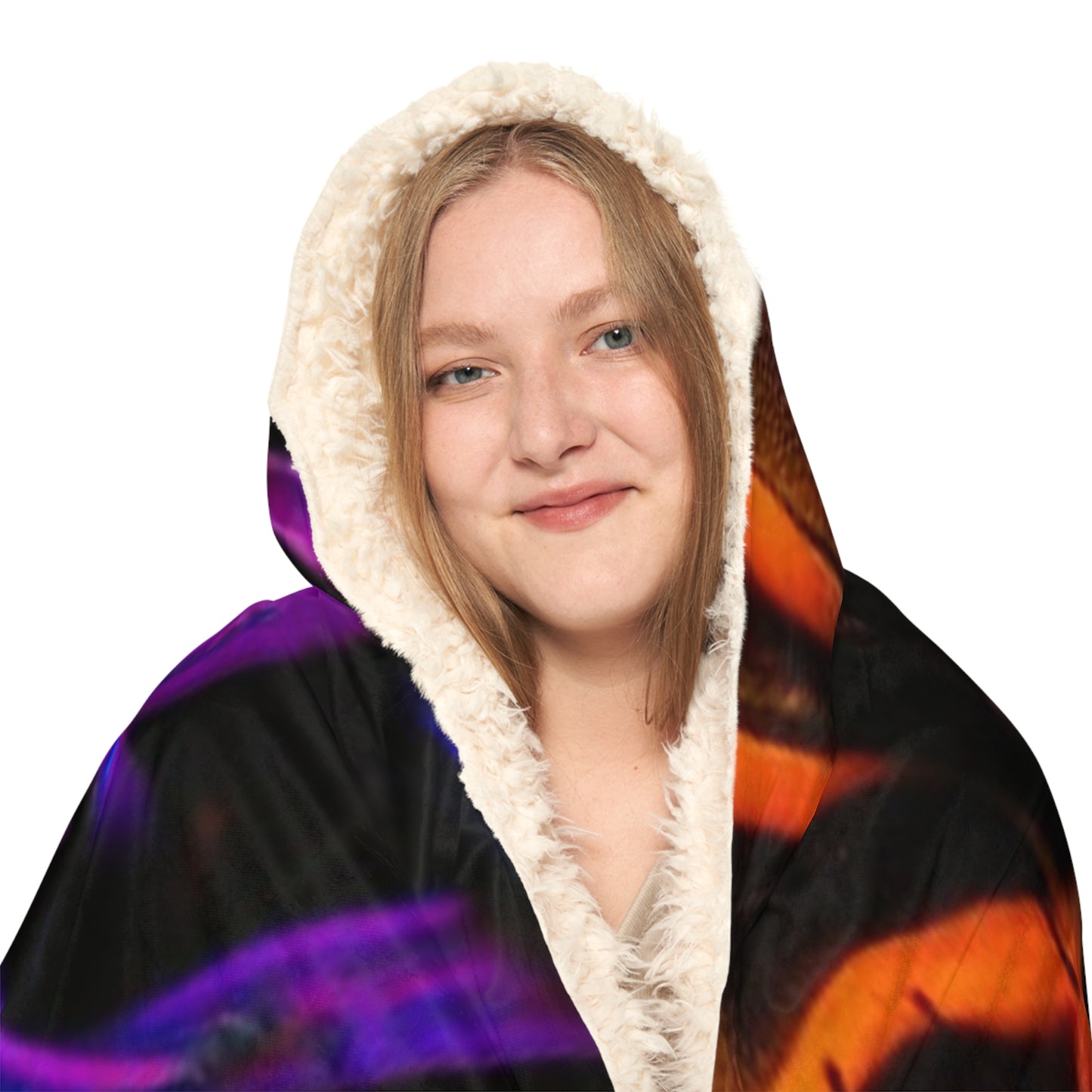 Snuggle Hooded Blanket Macro Neon Barbs 2