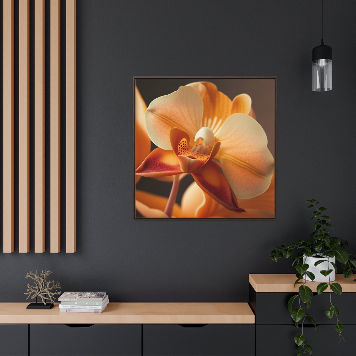 Gallery Canvas Wraps, Square Frame Orange Orchid 3