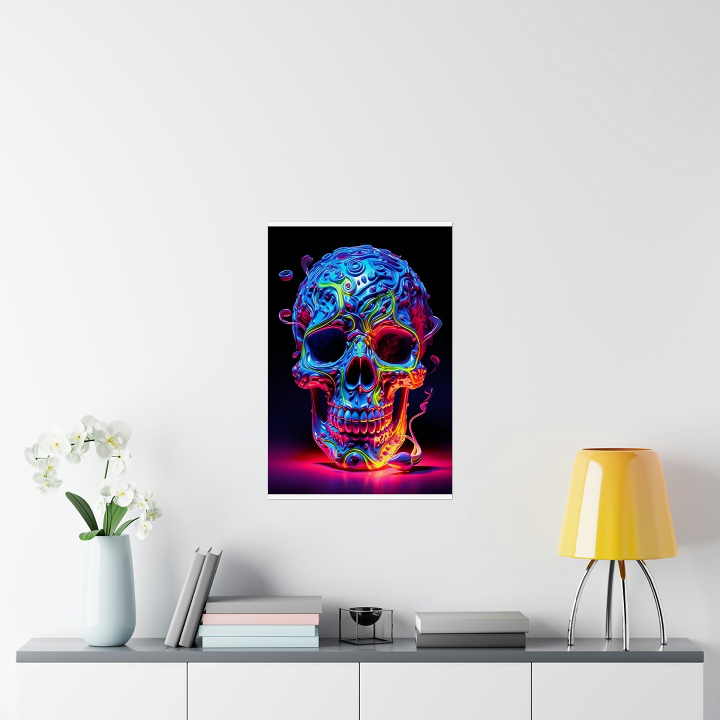 Premium Matte Vertical Posters Macro Skull Color 3