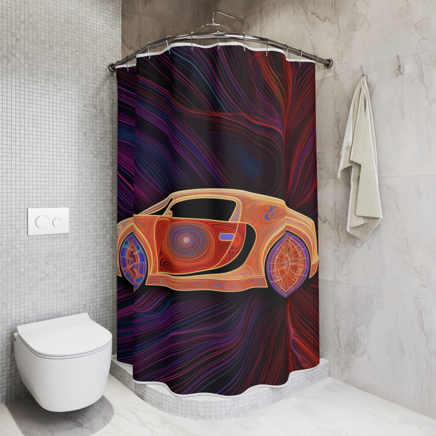 Polyester Shower Curtain Bugatti Abstract Concept 2