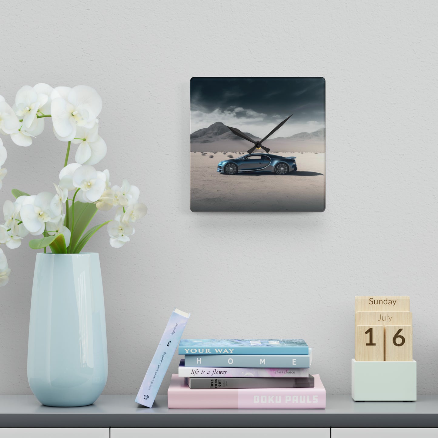 Acrylic Wall Clock Bugatti Real Look 1