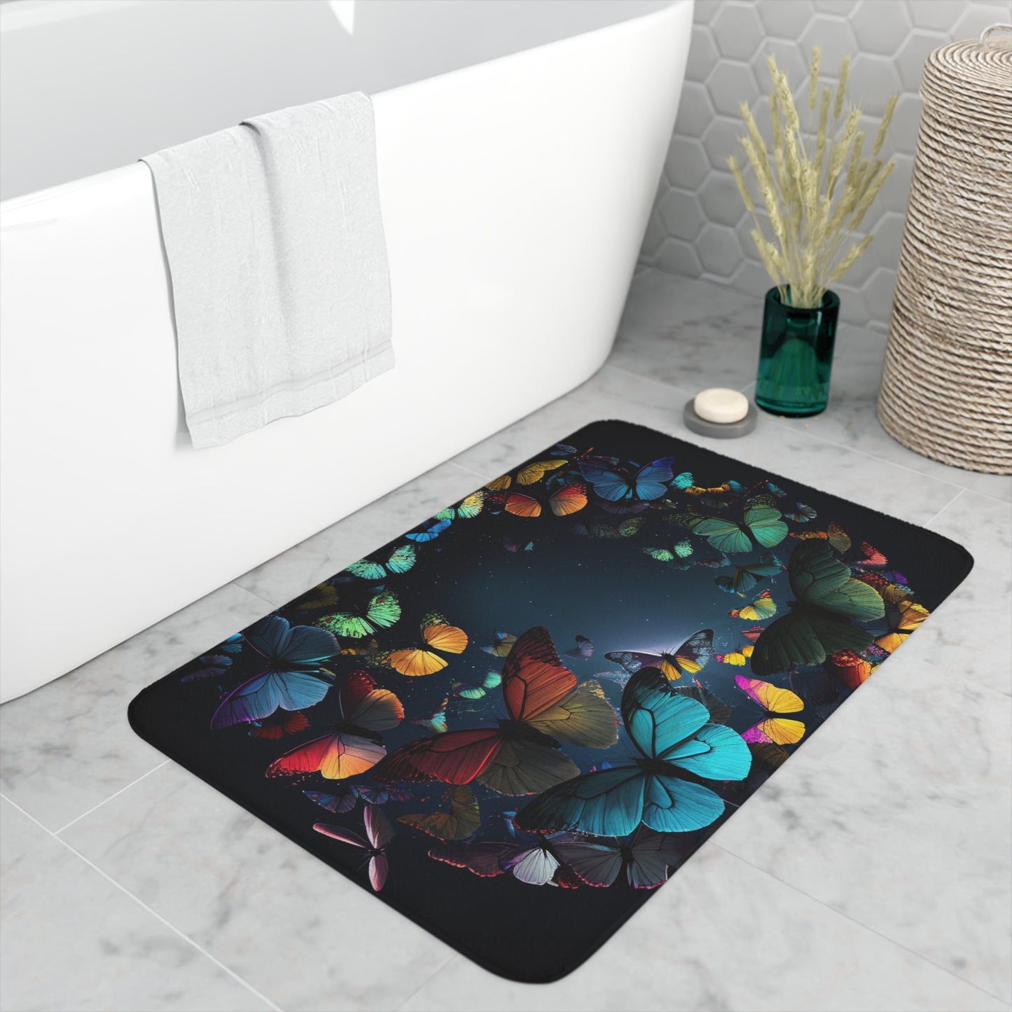 Memory Foam Bath Mat Moon Butterfly 3