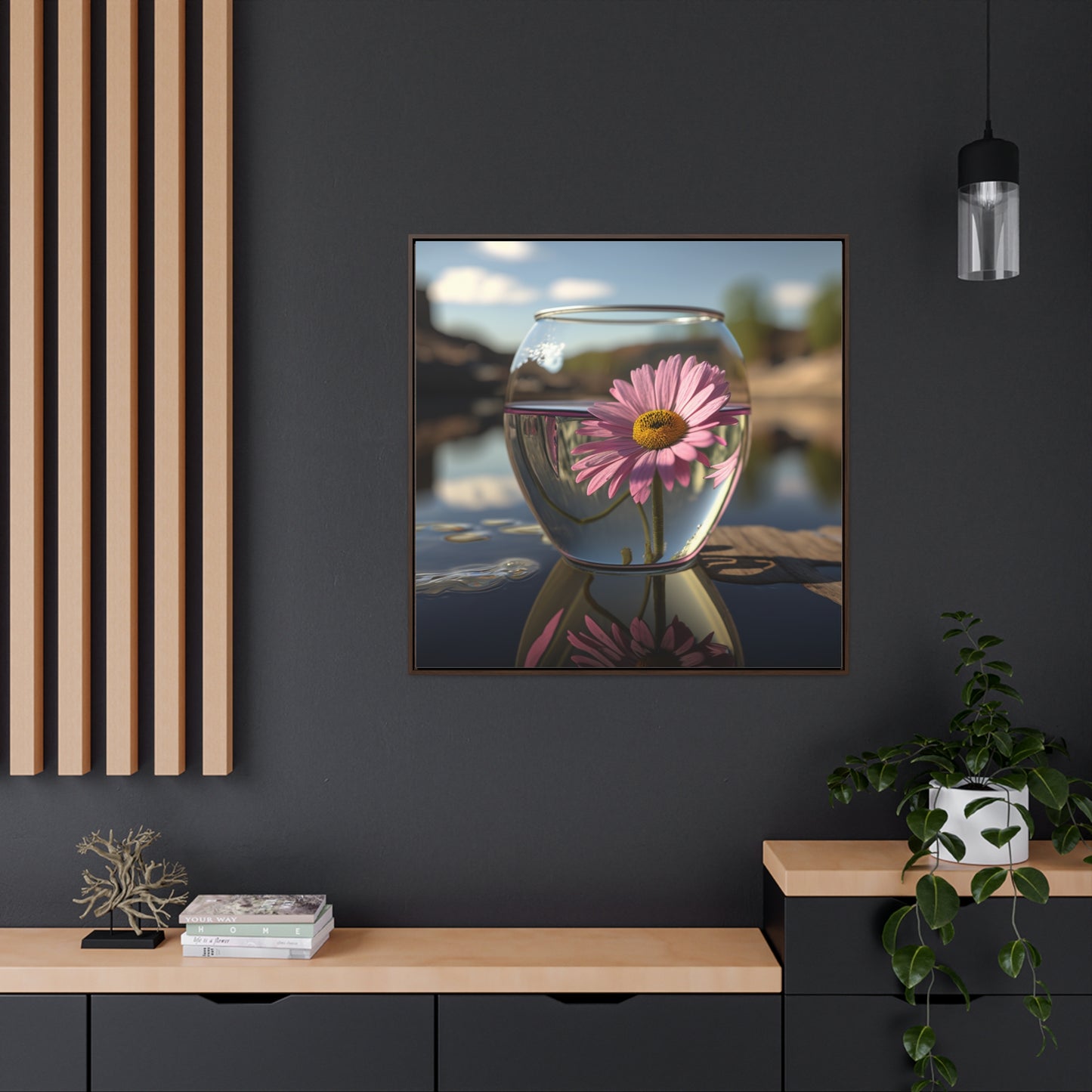 Gallery Canvas Wraps, Square Frame Daisy in a vase 1