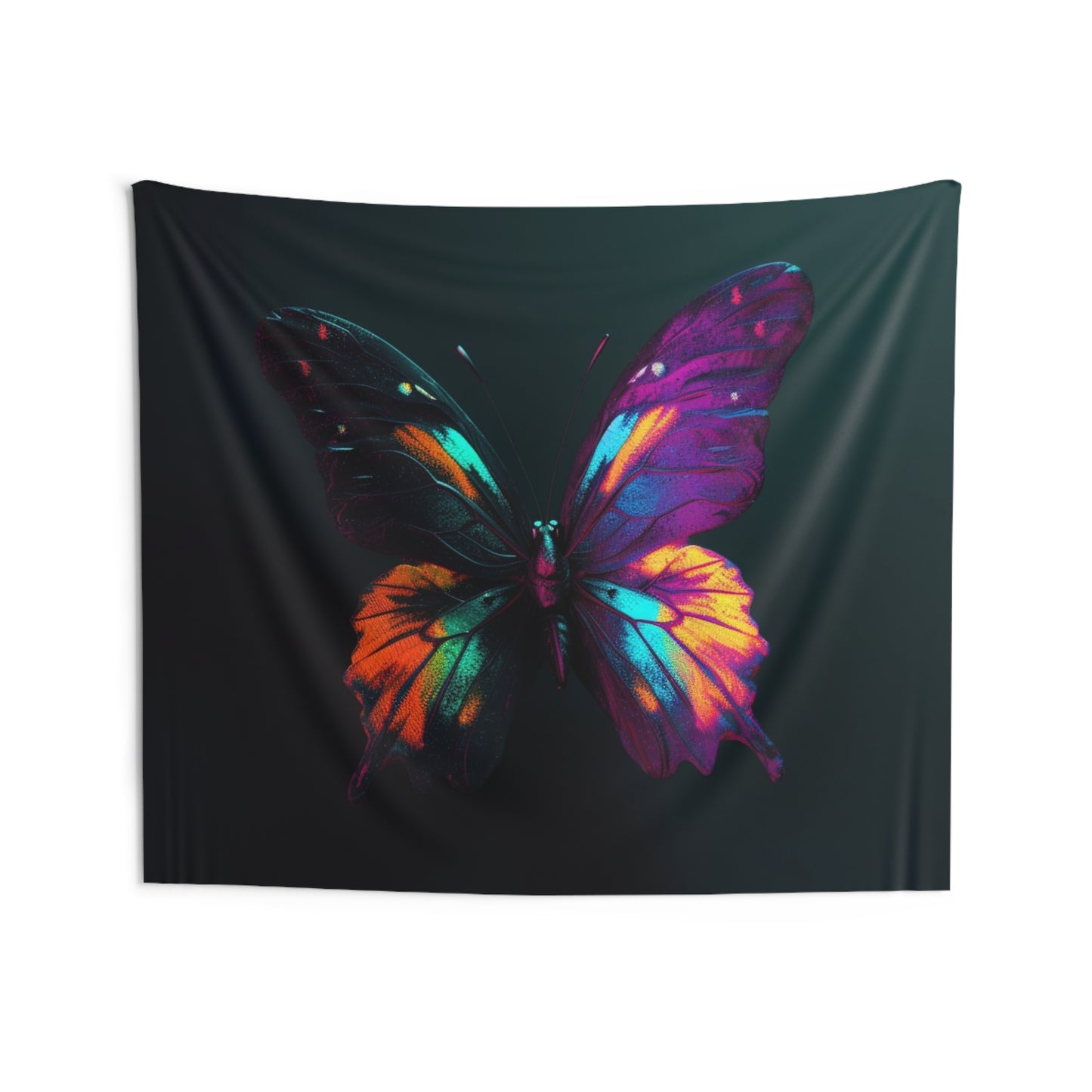 Indoor Wall Tapestries Hyper Colorful Butterfly Purple 3