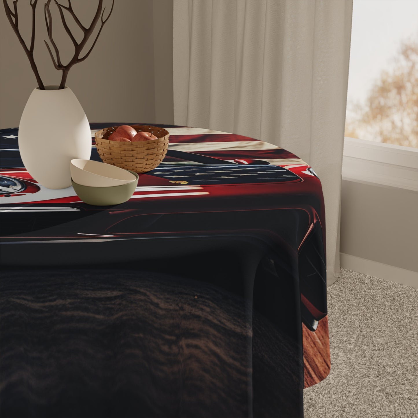 Tablecloth American Flag Background Porsche 2