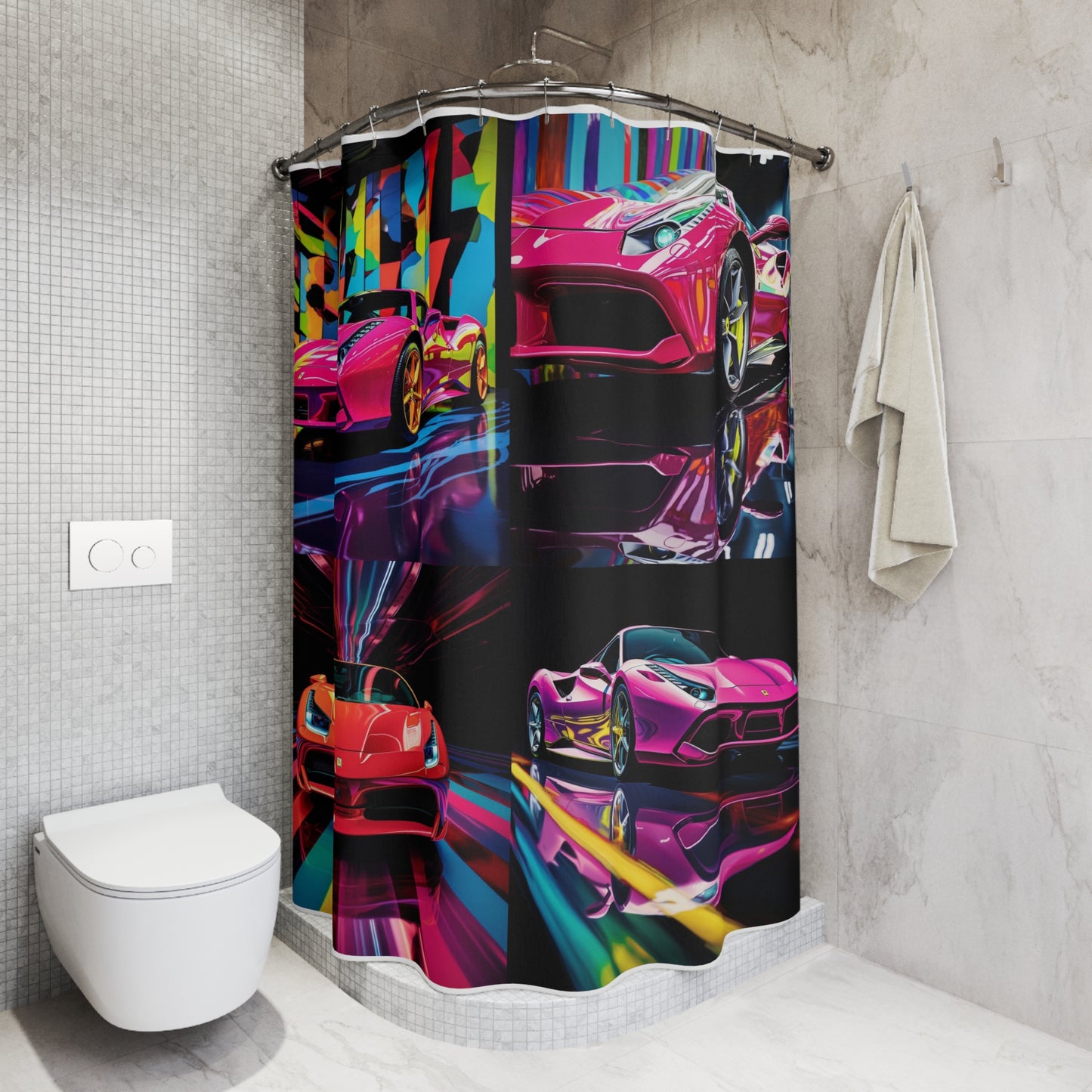 Polyester Shower Curtain Ferrari Flair Macro 5