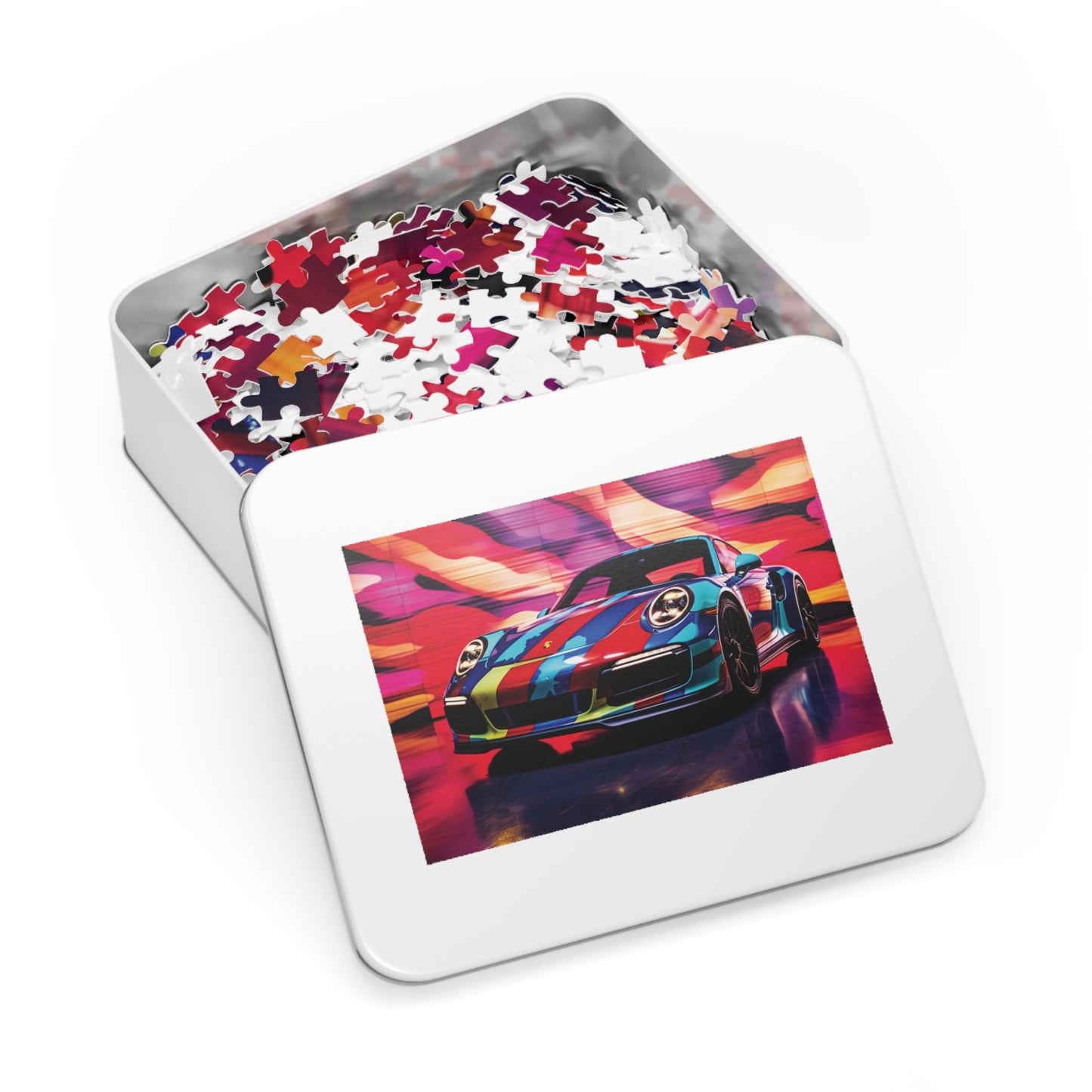 Jigsaw Puzzle (30, 110, 252, 500,1000-Piece) Macro American Flag Porsche 1