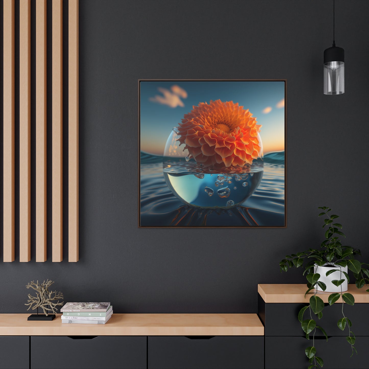 Gallery Canvas Wraps, Square Frame Dahlia Orange 4