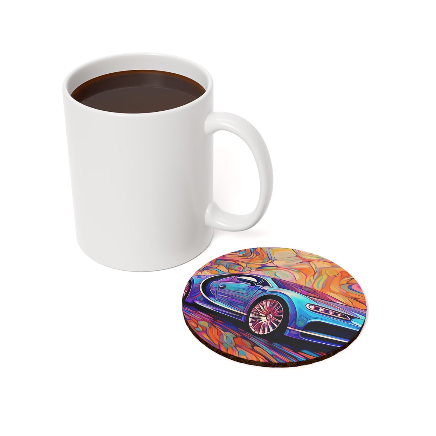 Cork Back Coaster Bugatti Abstract Concept 3