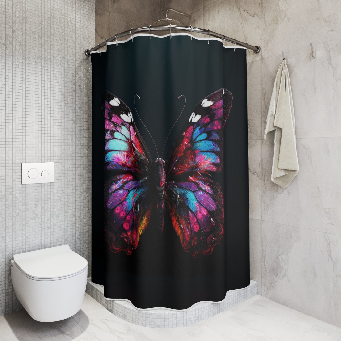Polyester Shower Curtain Hyper Butterfly Real