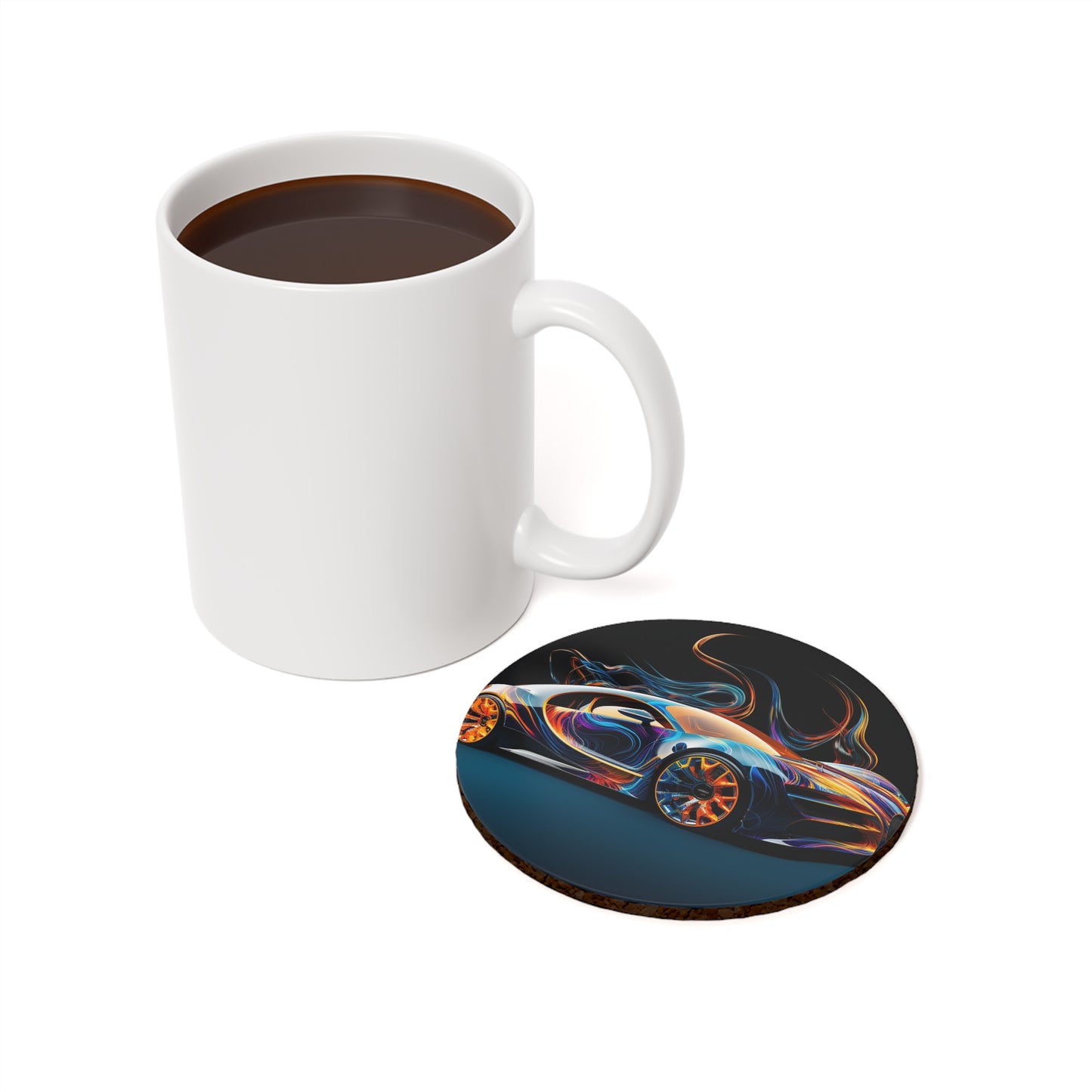 Cork Back Coaster Bugatti Abstract Flair 2