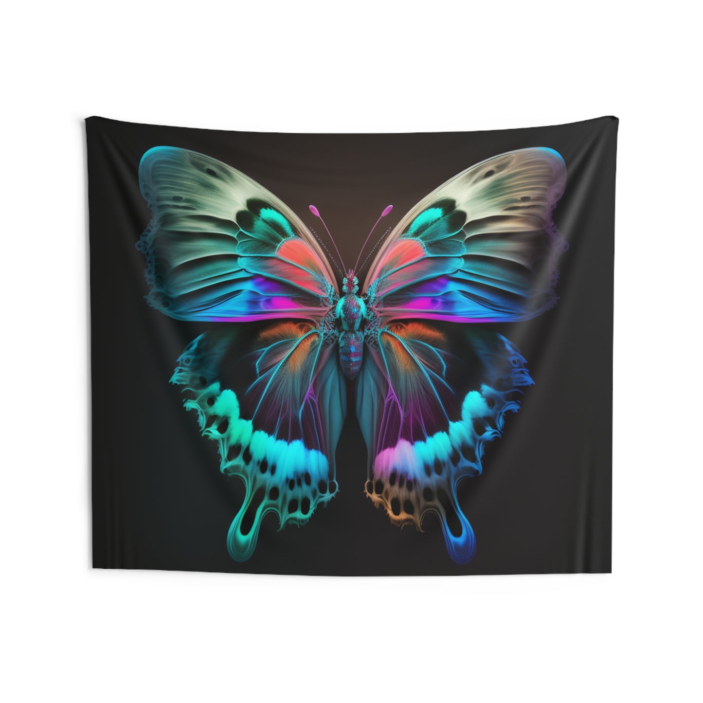 Indoor Wall Tapestries Raw Hyper Color Butterfly 2